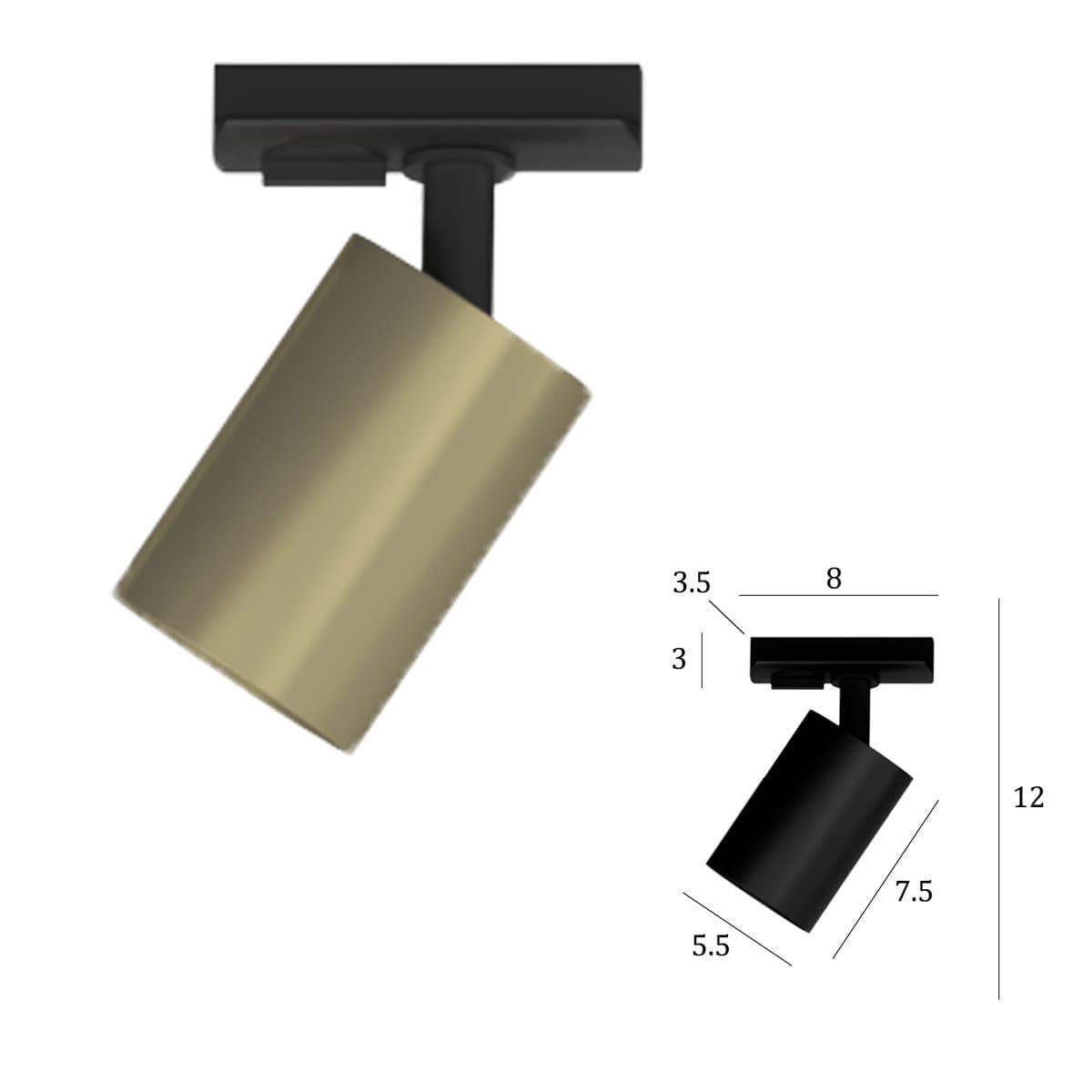 Binario Top Light MONO YARIKIT 200 NE GU10 LED lampada soffitto faretti spot orientabili moderno in Faretti da soffitto Lampadari Bartalini - Colle di Val d’Elsa, commercioVirtuoso.it