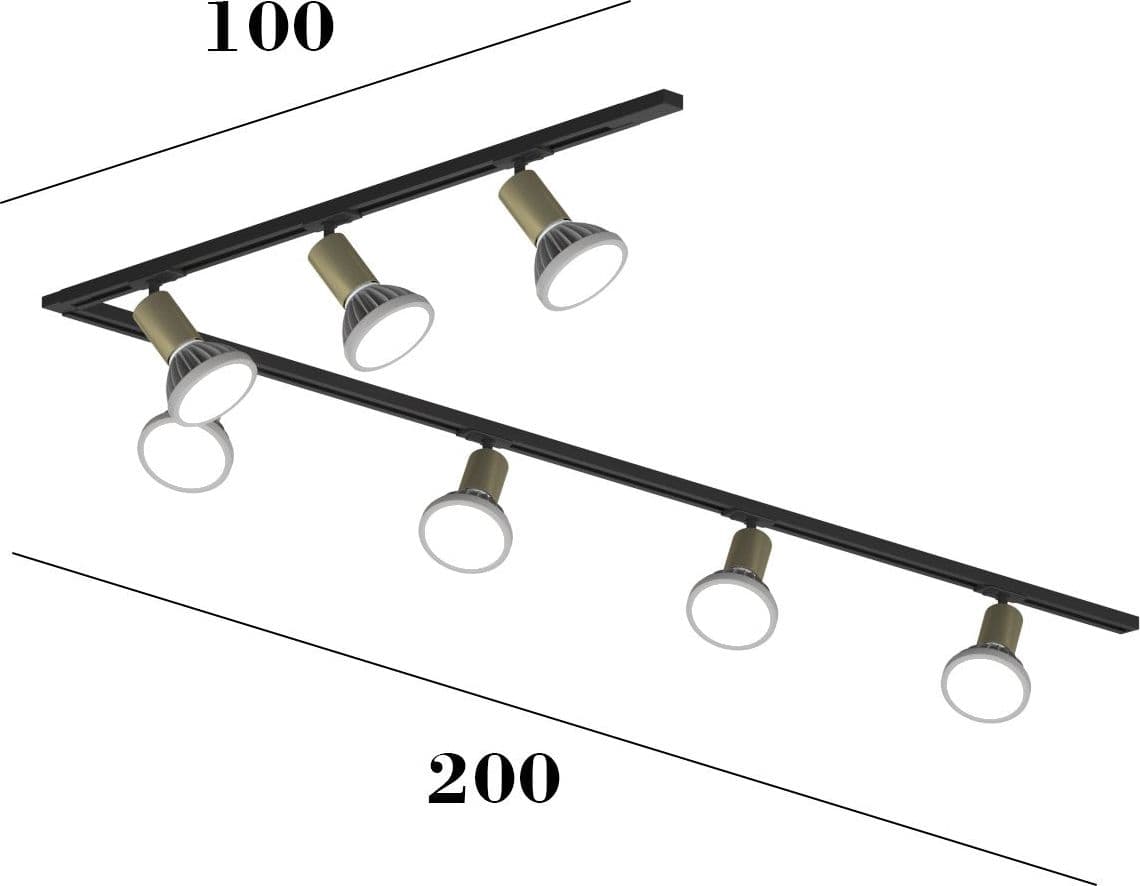 Binario Top Light MONO AMOSKIT 300L E27 LED lampada soffitto faretti spot orientabili moderno classico in Faretti da soffitto Lampadari Bartalini - Colle di Val d’Elsa, commercioVirtuoso.it