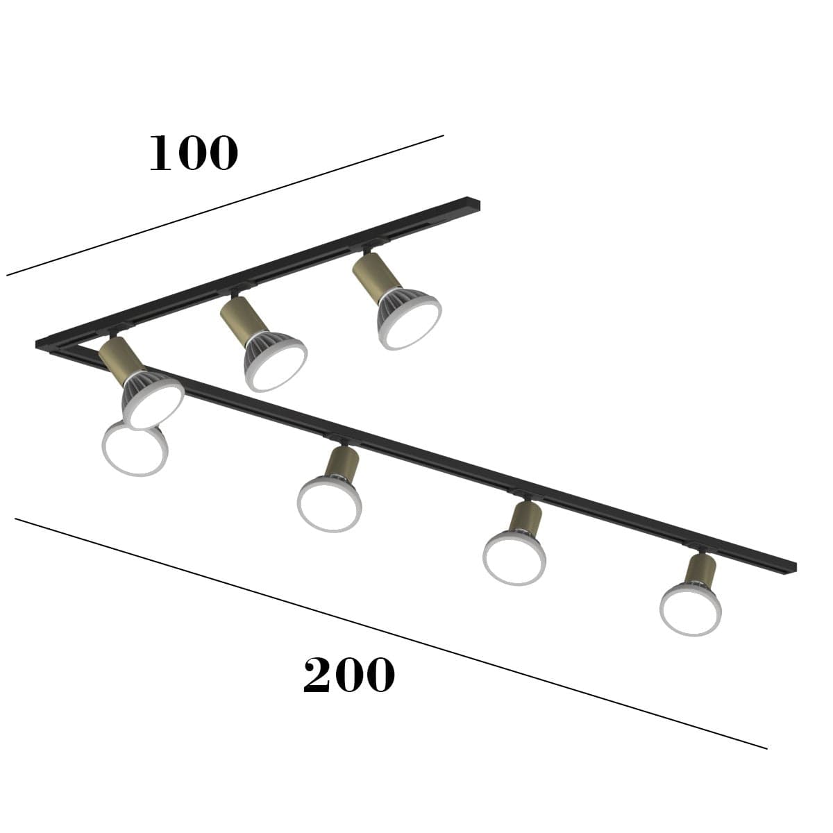 Binario Top Light MONO AMOSKIT 300L E27 LED lampada soffitto faretti spot orientabili moderno classico in Faretti da soffitto Lampadari Bartalini - Colle di Val d’Elsa, commercioVirtuoso.it