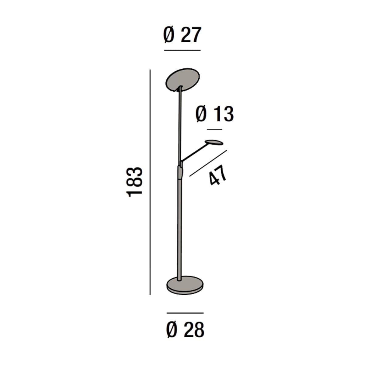 Piantana led dimmerabile Perenz Miranda 6448 B 3000K doppia luce dimmerabile orientabile in Lampade da terra Lampadari Bartalini - Colle di Val d’Elsa, commercioVirtuoso.it
