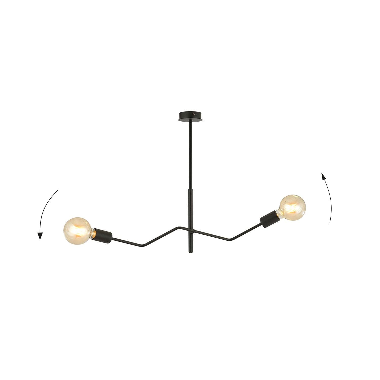 Sospensione Industrial 2 Luci Frix In Acciaio Nero E Bracci Regolabili in Lampade a sospensione LuceArt - Montecorvino Pugliano, commercioVirtuoso.it