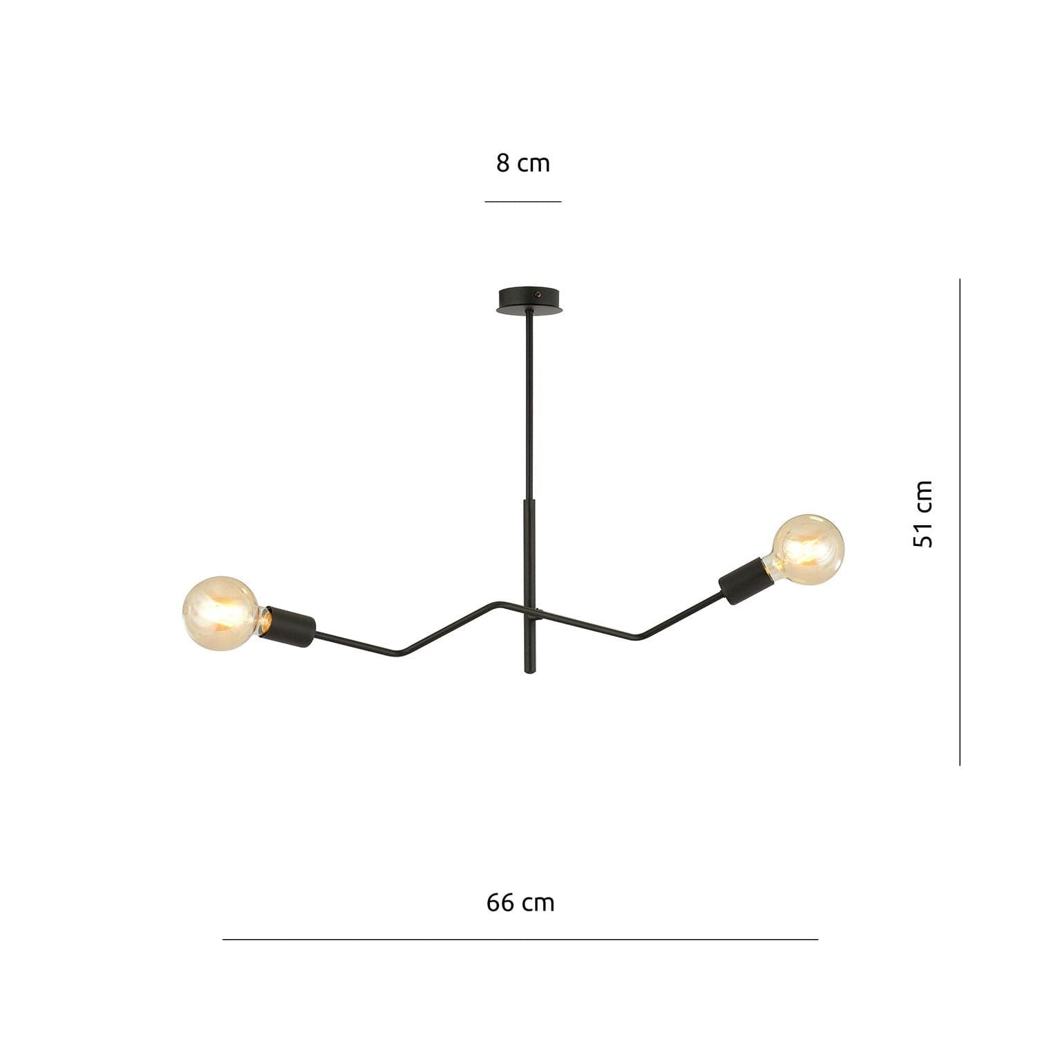 Sospensione Industrial 2 Luci Frix In Acciaio Nero E Bracci Regolabili in Lampade a sospensione LuceArt - Montecorvino Pugliano, commercioVirtuoso.it