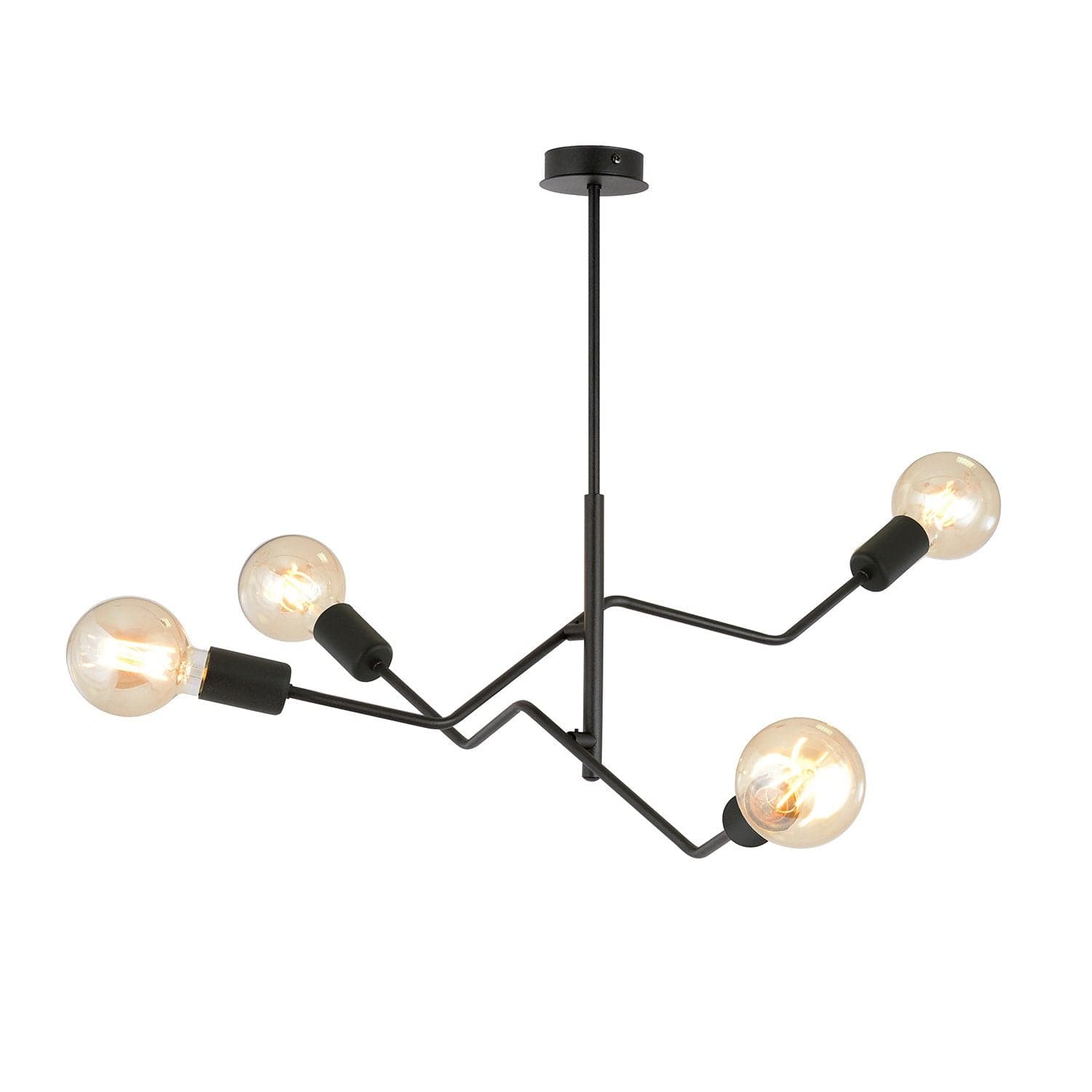Sospensione Industrial 4 Luci Frix In Acciaio Nero E Bracci Regolabili in Lampade a sospensione LuceArt - Montecorvino Pugliano, commercioVirtuoso.it