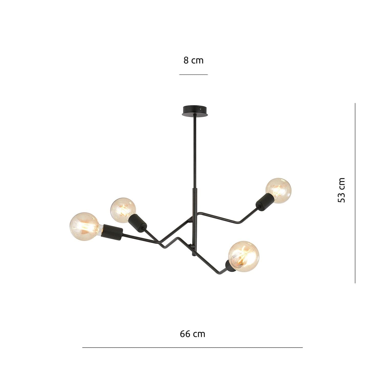 Sospensione Industrial 4 Luci Frix In Acciaio Nero E Bracci Regolabili in Lampade a sospensione LuceArt - Montecorvino Pugliano, commercioVirtuoso.it