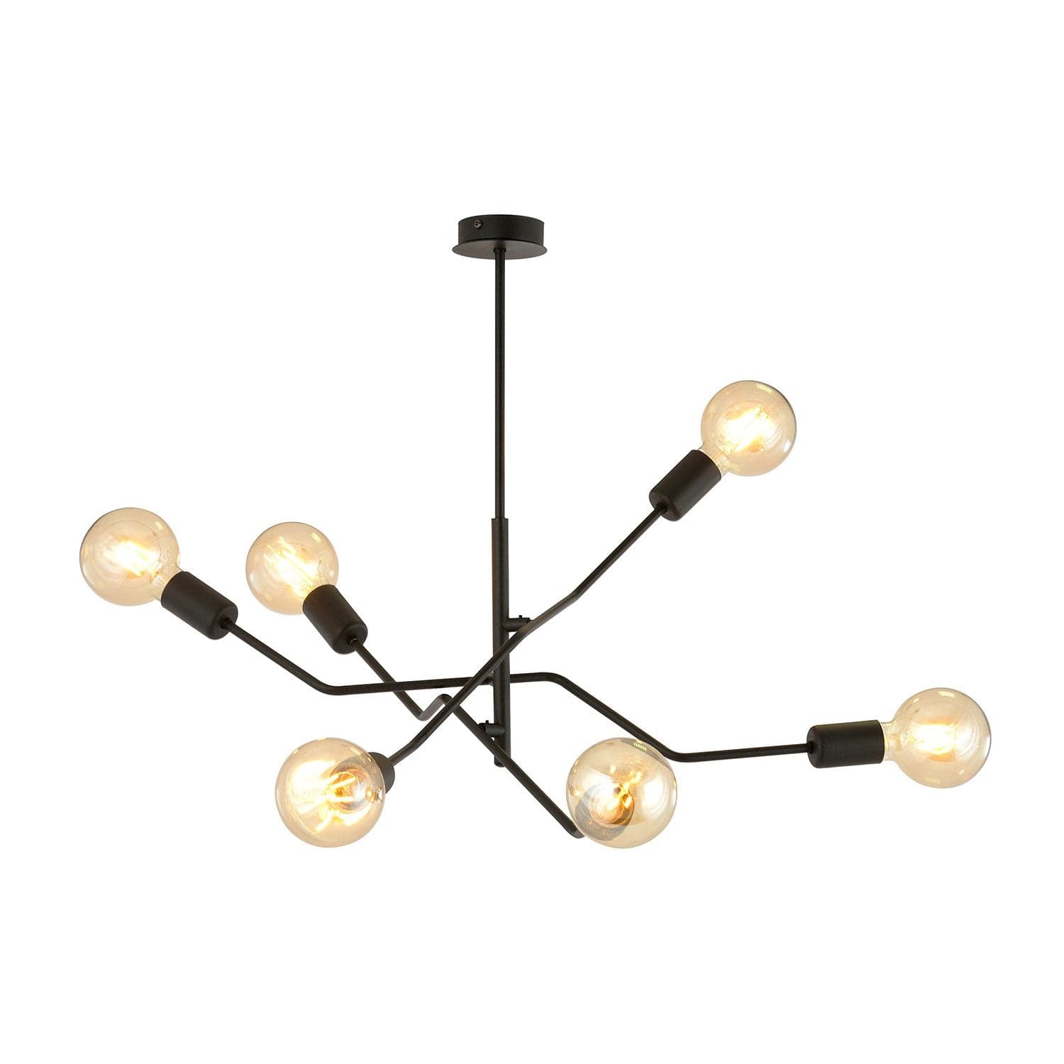 Sospensione Industrial 6 Luci Frix In Acciaio Nero E Bracci Regolabili in Lampade a sospensione LuceArt - Montecorvino Pugliano, commercioVirtuoso.it