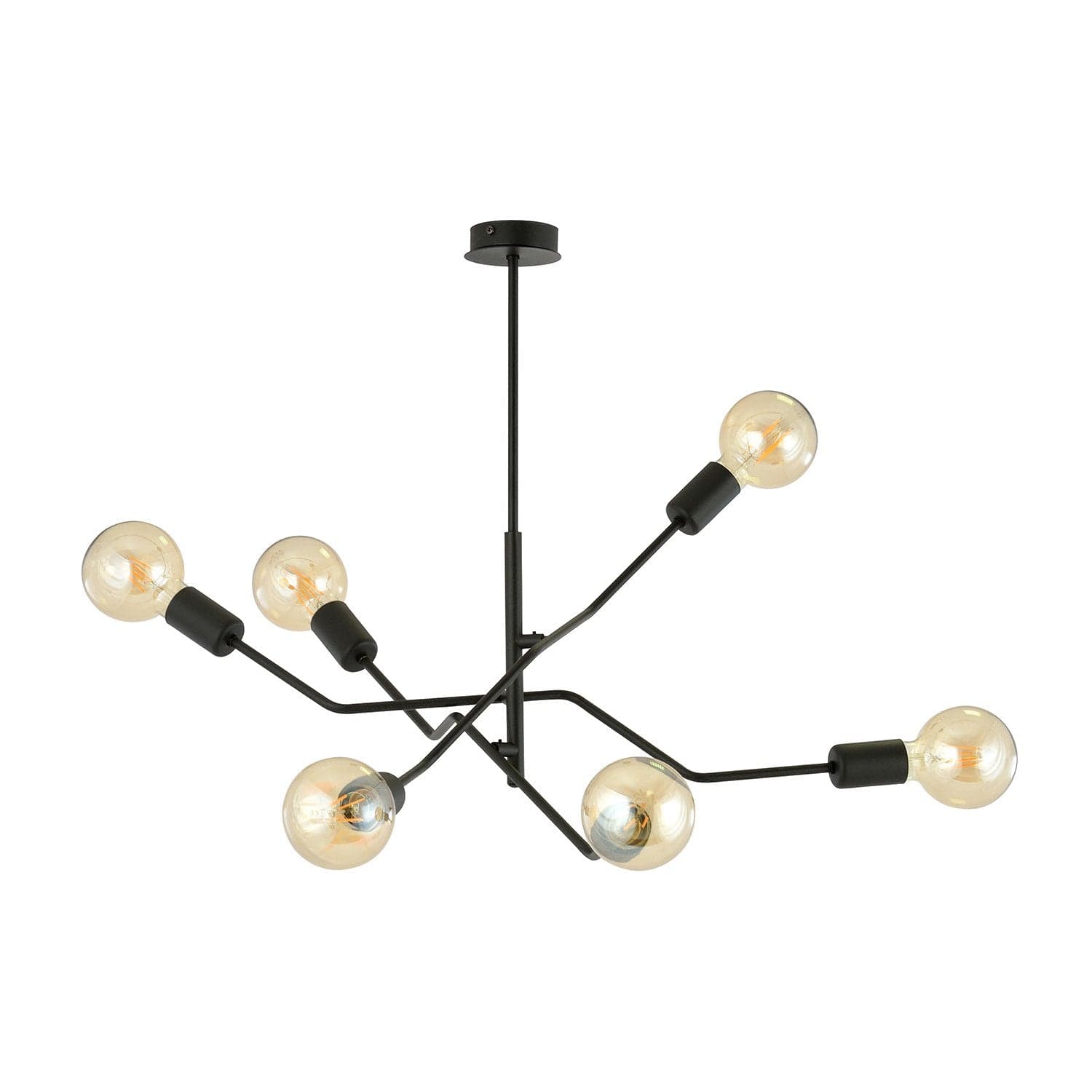 Sospensione Industrial 6 Luci Frix In Acciaio Nero E Bracci Regolabili in Lampade a sospensione LuceArt - Montecorvino Pugliano, commercioVirtuoso.it