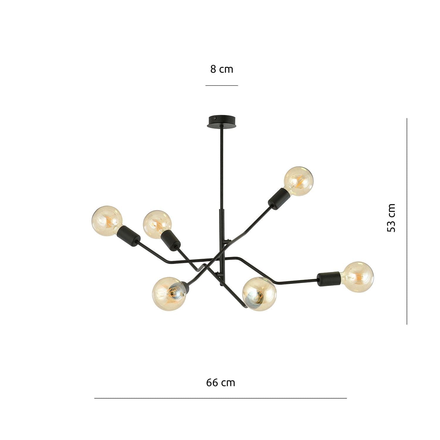 Sospensione Industrial 6 Luci Frix In Acciaio Nero E Bracci Regolabili in Lampade a sospensione LuceArt - Montecorvino Pugliano, commercioVirtuoso.it