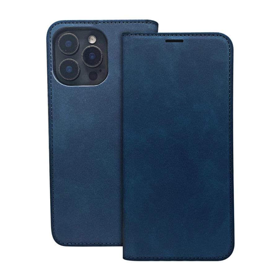 custodia a libro iphone 17 PRO con porta carte di credito chiusura magnetica blu
