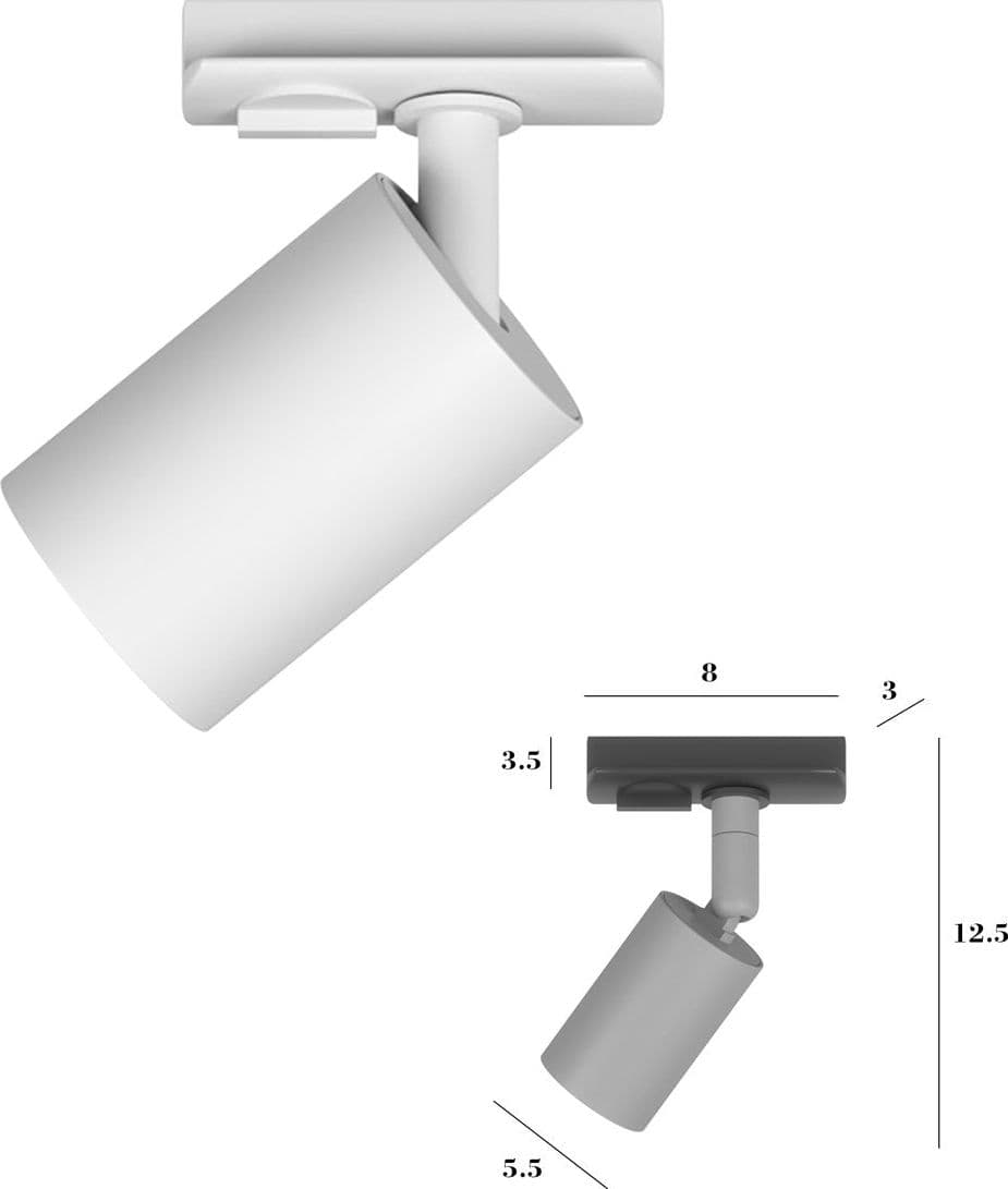 Binario Top Light MONO AMOSKIT 300 BI BIANCO E27 LED lampada soffitto faretti spot orientabili moderno in Faretti da soffitto Lampadari Bartalini - Colle di Val d’Elsa, commercioVirtuoso.it