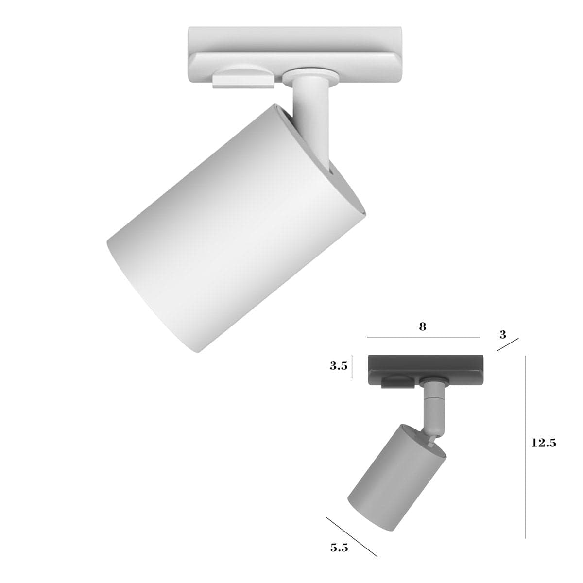 Binario Top Light MONO AMOSKIT 300 BI BIANCO E27 LED lampada soffitto faretti spot orientabili moderno in Faretti da soffitto Lampadari Bartalini - Colle di Val d’Elsa, commercioVirtuoso.it