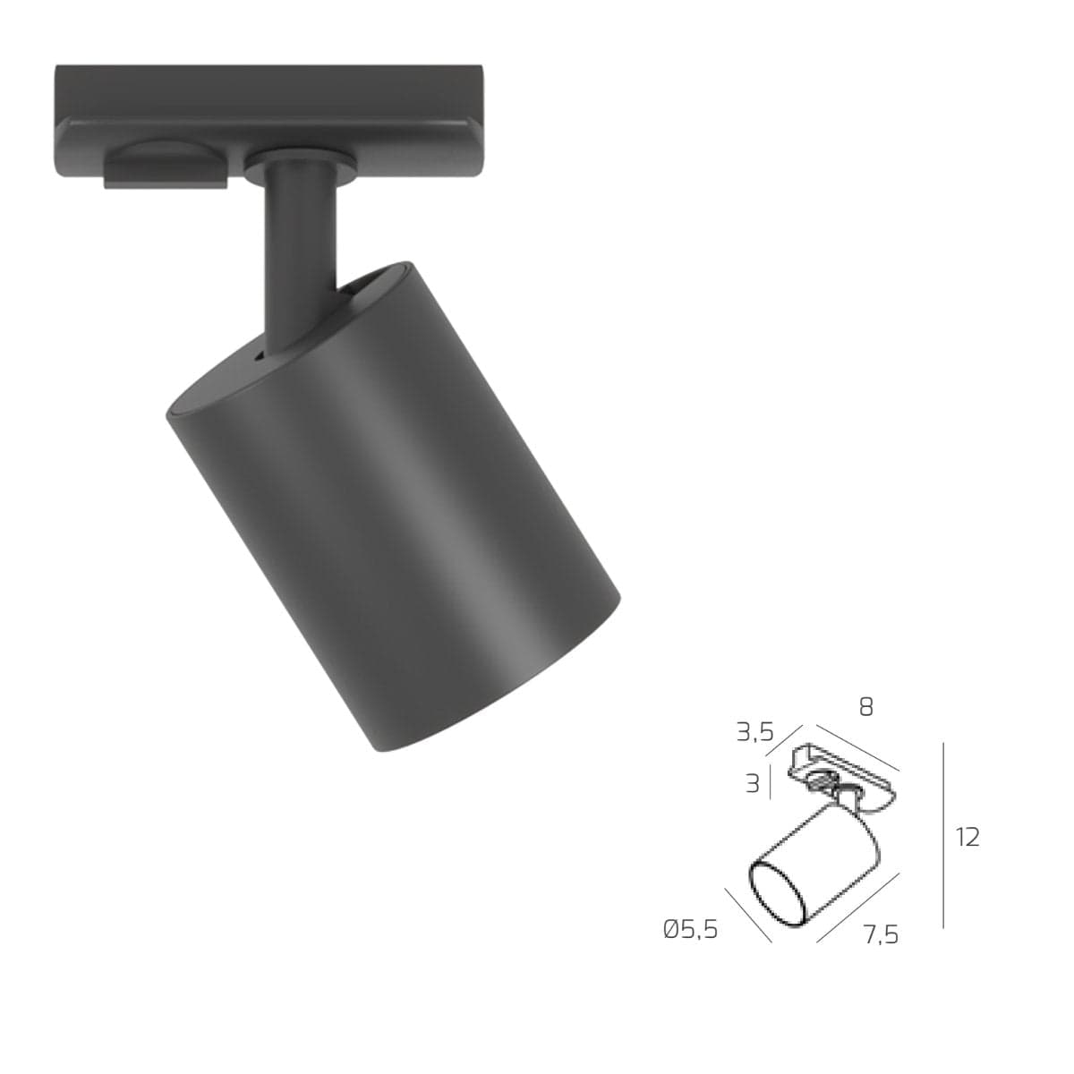 Binario Top Light MONO MIXKIT 200 N NE GU10 LED MODULO INTEGRATO 4000K lampada soffitto faretti yari orientabili moderno in Faretti da soffitto Lampadari Bartalini - Colle di Val d’Elsa, commercioVirtuoso.it