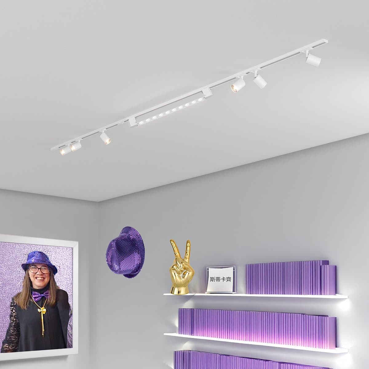 Binario Top Light MONO MIXKIT 300 N BI MILO YARI GU10 LED modulo integrato orientabile faretti spot moderni soffitto in Faretti da soffitto Lampadari Bartalini - Colle di Val d’Elsa, commercioVirtuoso.it