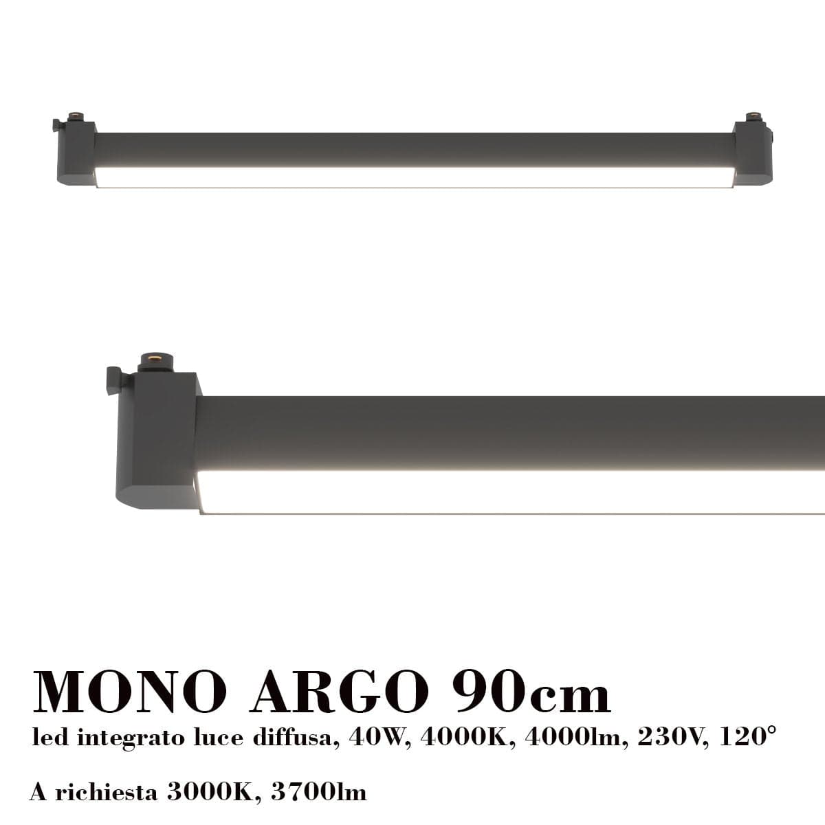 Binario Top Light MONO MIXKIT 300 N NE ARGO90 YARI GU10 LED modulo integrato orientabile faretti spot moderni soffitto in Faretti da soffitto Lampadari Bartalini - Colle di Val d’Elsa, commercioVirtuoso.it