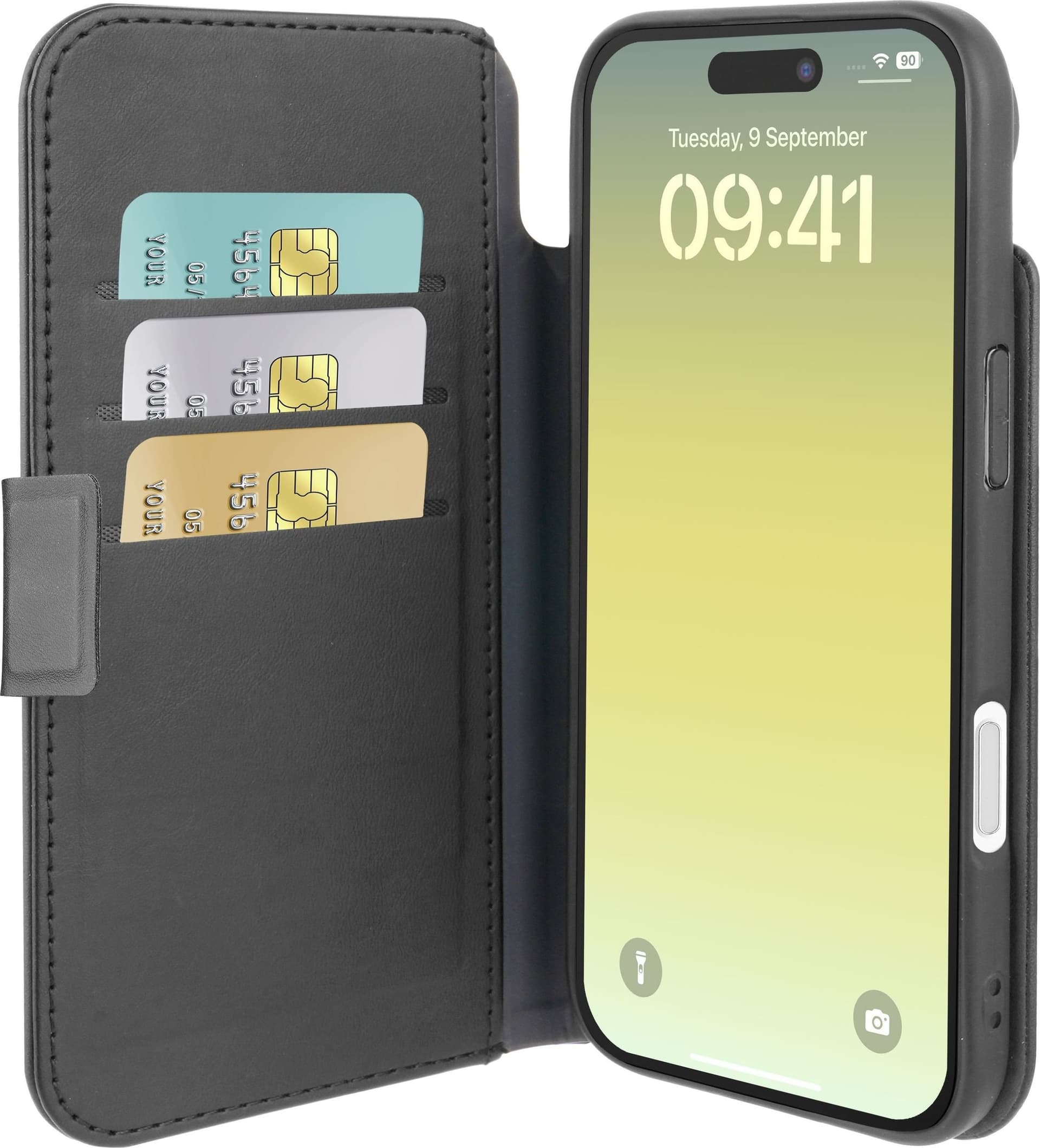 custodia a libro iphone 17 AIR  nera con porta carte di credito in Custodie da cintura Tropposmart.it - Genova, commercioVirtuoso.it