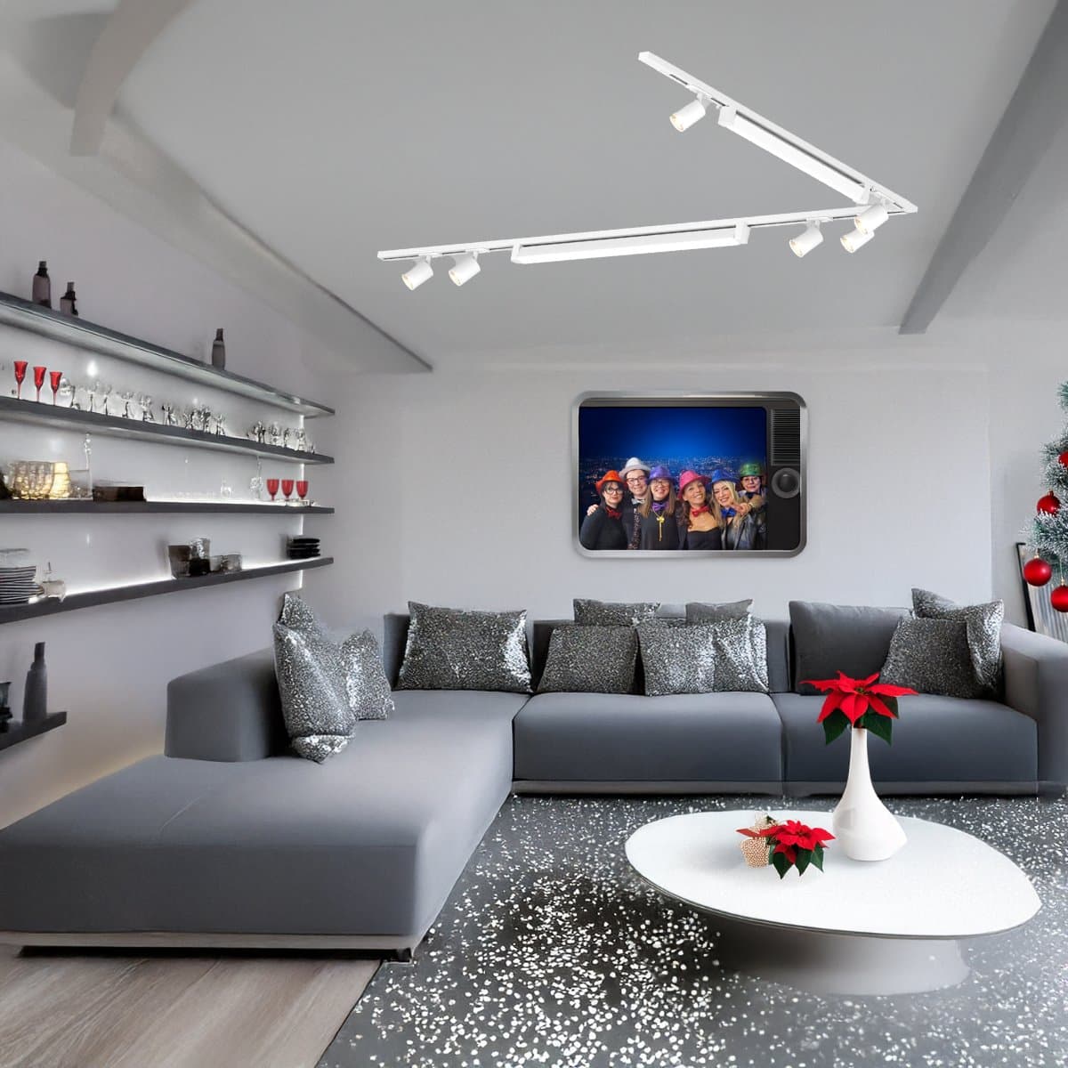 Binario Top Light MONO MIXKIT 300L N BI GU10 LED INTEGRATO 4000K lampada soffitto faretti orientabili moderno in Faretti da soffitto Lampadari Bartalini - Colle di Val d’Elsa, commercioVirtuoso.it