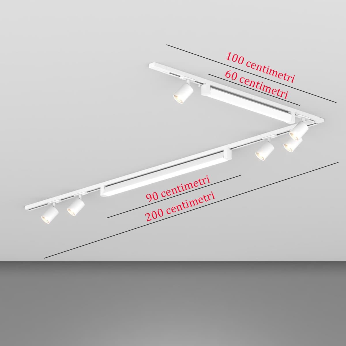 Binario Top Light MONO MIXKIT 300L N BI GU10 LED INTEGRATO 4000K lampada soffitto faretti orientabili moderno in Faretti da soffitto Lampadari Bartalini - Colle di Val d’Elsa, commercioVirtuoso.it