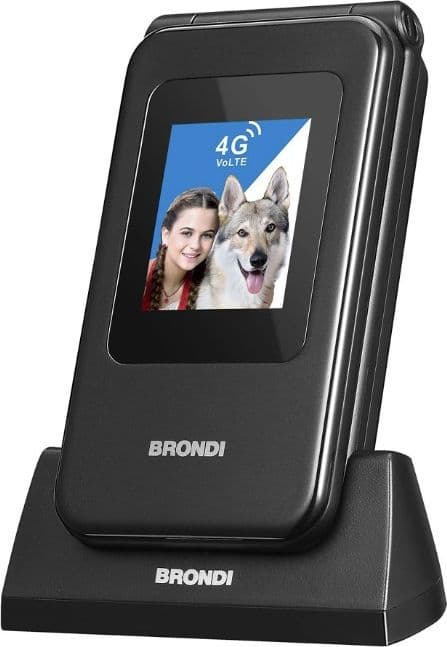 brondi amico super TV telefono con volume amplificato nero display e flip attivo - 2