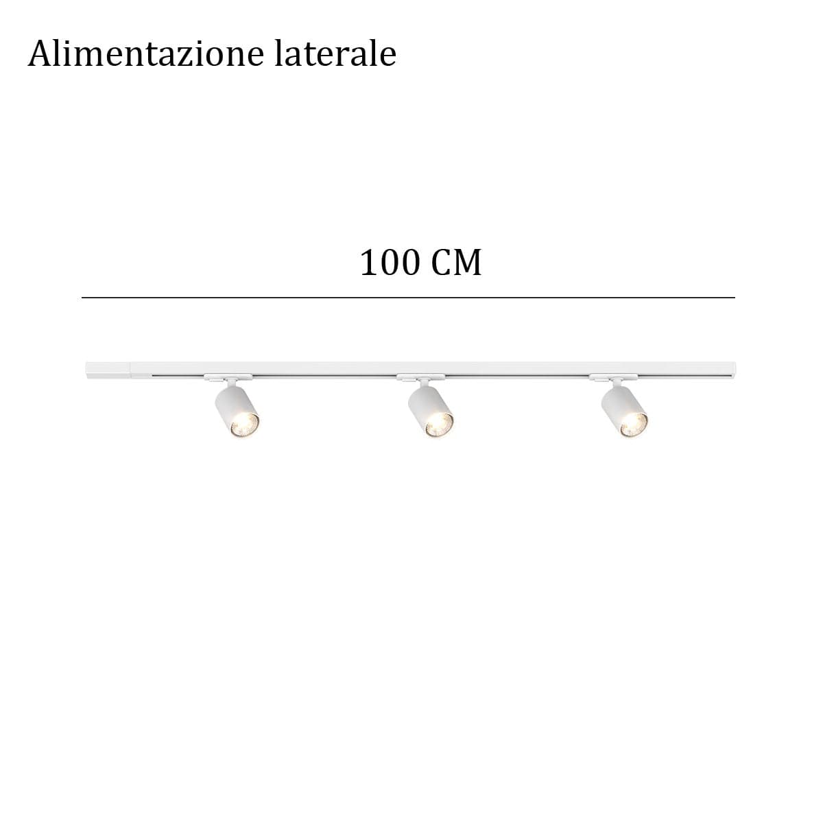 Binario Top Light MONO YARIKIT 100 BI BIANCO GU10 LED spot soffitto orientabili moderni in Faretti da soffitto Lampadari Bartalini - Colle di Val d’Elsa, commercioVirtuoso.it