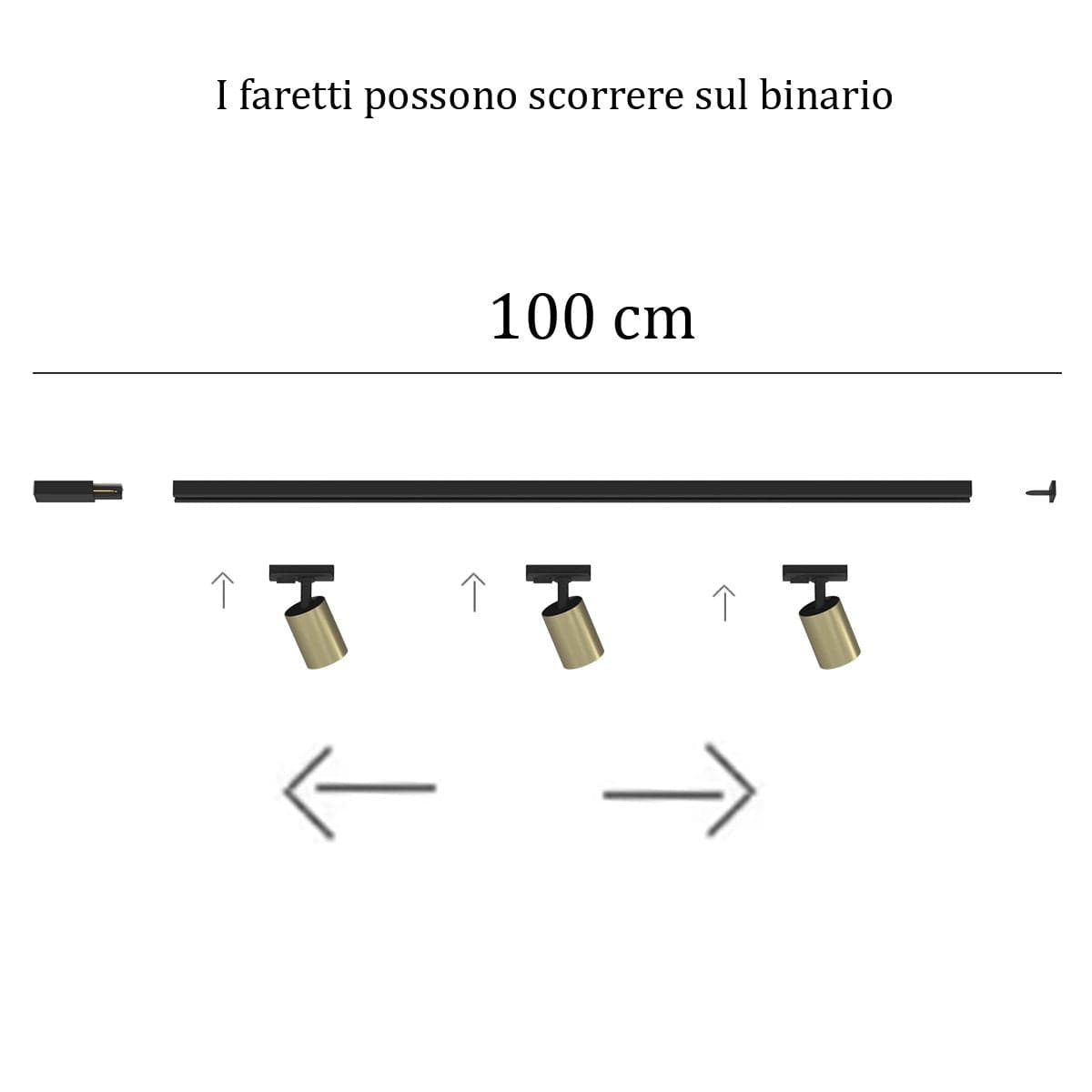 Binario Top Light MONO YARIKIT 100 OR ORO GU10 LED spot soffitto orientabili moderni classici in Faretti da soffitto Lampadari Bartalini - Colle di Val d’Elsa, commercioVirtuoso.it