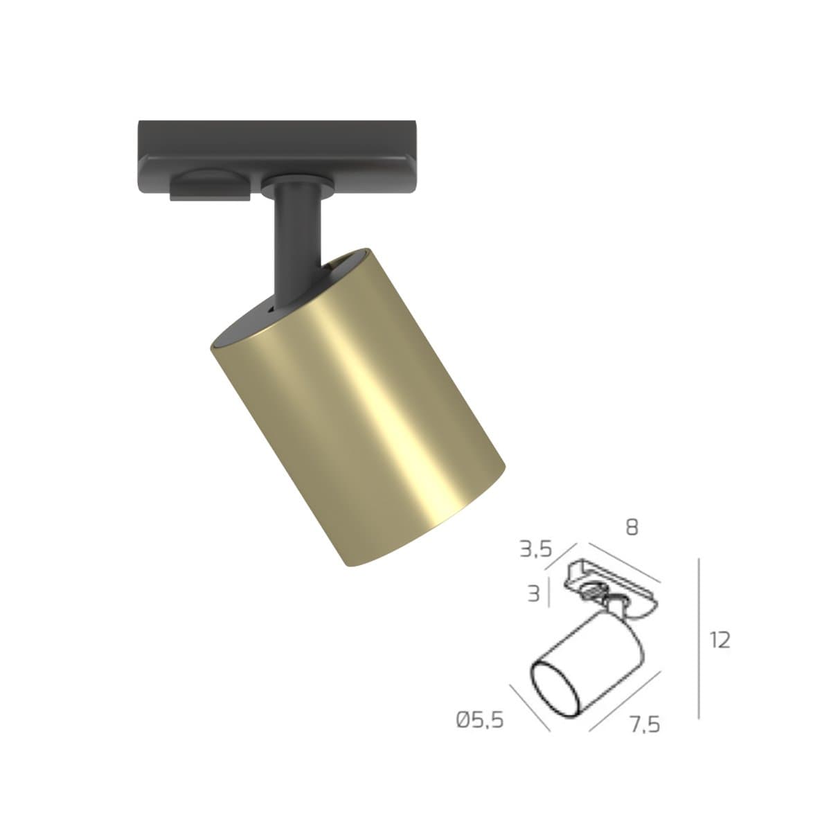 Binario Top Light MONO YARIKIT 100 OR ORO GU10 LED spot soffitto orientabili moderni classici in Faretti da soffitto Lampadari Bartalini - Colle di Val d’Elsa, commercioVirtuoso.it