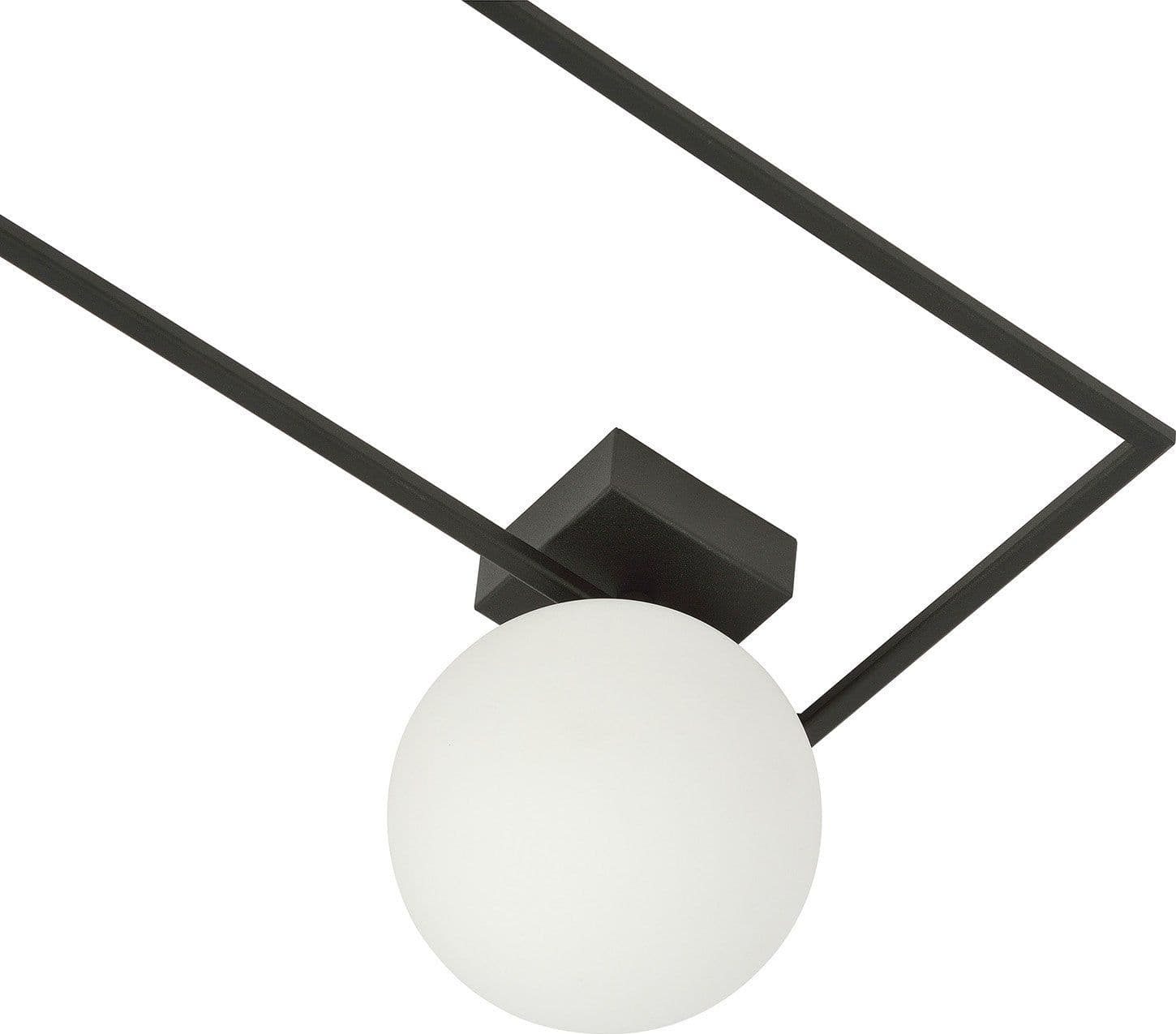 Plafoniera Moderna 1 Luce Imago 1130/1A In Acciaio Nero Vetro Opale in Plafoniere LuceArt - Montecorvino Pugliano, commercioVirtuoso.it