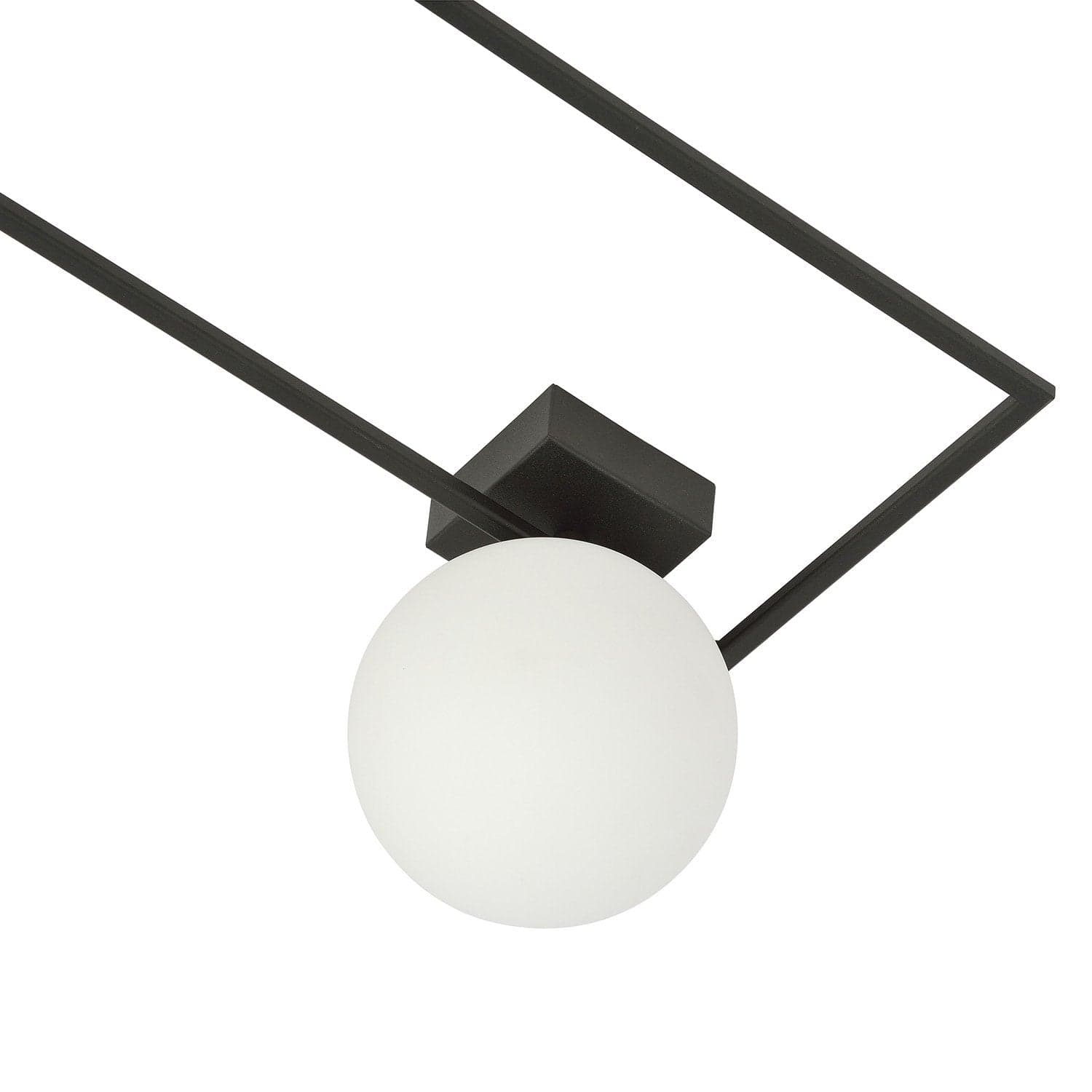 Plafoniera Moderna 1 Luce Imago 1130/1A In Acciaio Nero Vetro Opale in Plafoniere LuceArt - Montecorvino Pugliano, commercioVirtuoso.it
