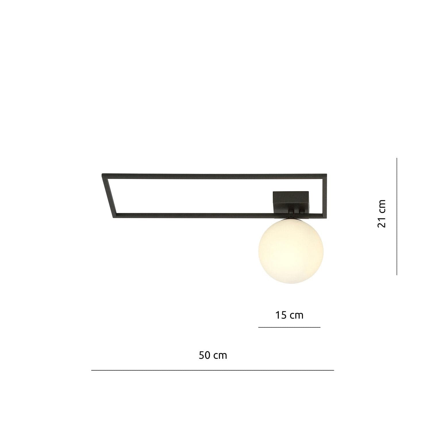 Plafoniera Moderna 1 Luce Imago 1130/1A In Acciaio Nero Vetro Opale in Plafoniere LuceArt - Montecorvino Pugliano, commercioVirtuoso.it