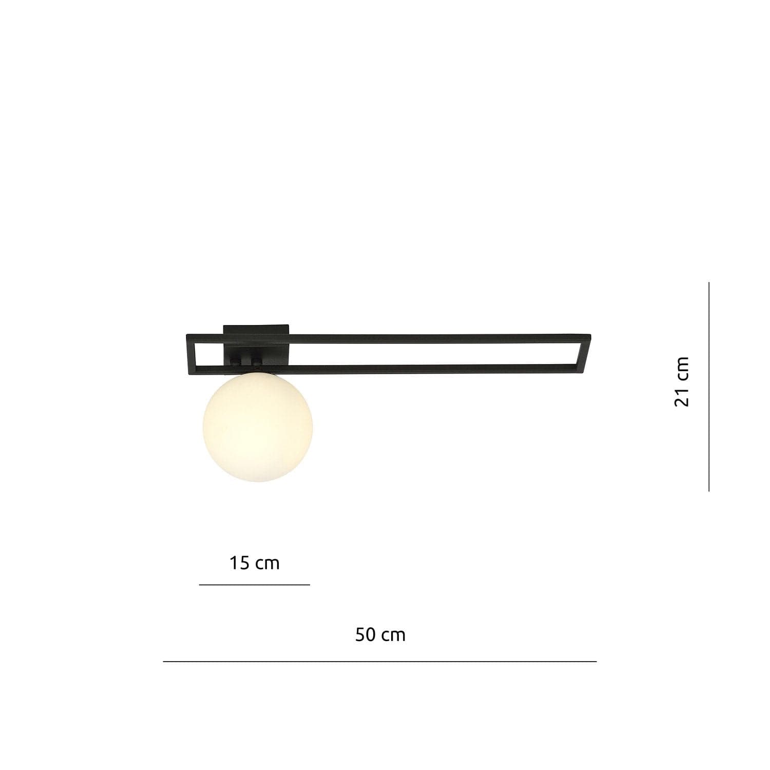 Plafoniera Moderna 1 Luce Imago 1130/1C In Acciaio Nero Vetro Opale in Plafoniere LuceArt - Montecorvino Pugliano, commercioVirtuoso.it