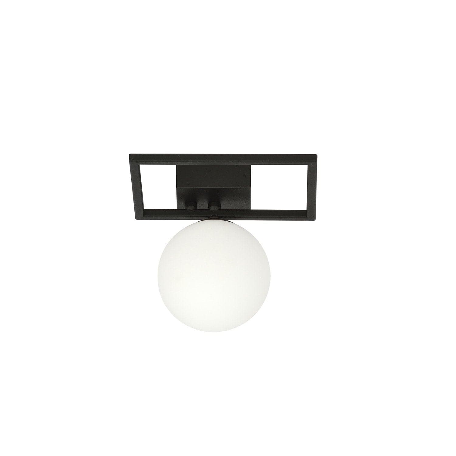 Plafoniera Moderna 1 Luce Imago 1130/1E In Acciaio Nero Vetro Opale in Plafoniere LuceArt - Montecorvino Pugliano, commercioVirtuoso.it