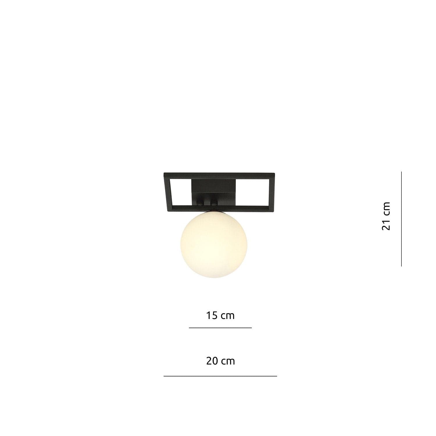 Plafoniera Moderna 1 Luce Imago 1130/1E In Acciaio Nero Vetro Opale in Plafoniere LuceArt - Montecorvino Pugliano, commercioVirtuoso.it