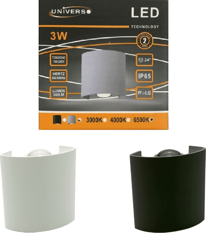 APPLIQUE DA PARETE OVALE LED COB ESTERNO 3W DOPPIA EMISSIONE LAMPADA IP65 ES48 in Lampade da parete Trade Shop italia - Napoli, commercioVirtuoso.it