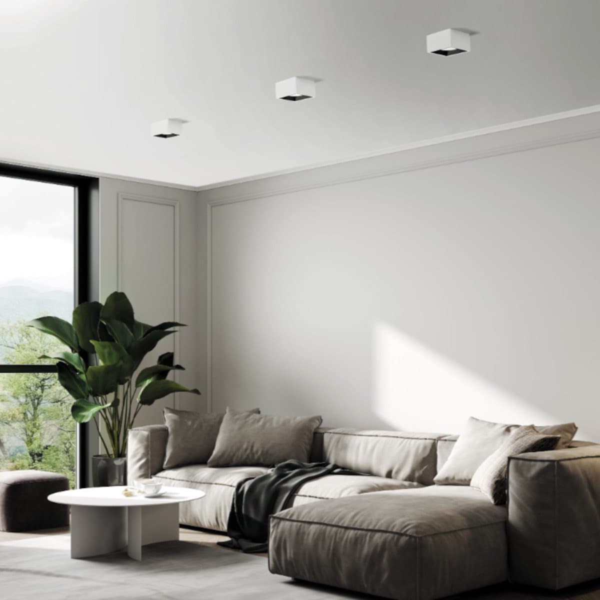 Plafoniera gesso Sforzin illuminazione NASSO quadrata T426 GX53 LED alluminio soffitto in Plafoniere Lampadari Bartalini - Colle di Val d’Elsa, commercioVirtuoso.it