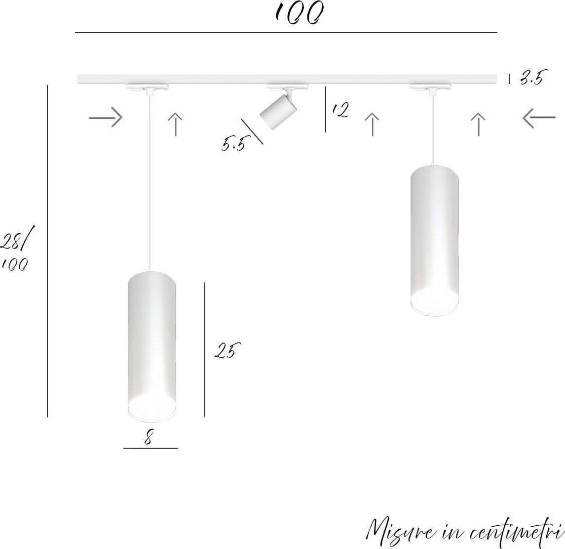 Binario Top Light MONO 1128 CLOUD YARI BIANCO GX53 LED lampada soffitto moderna spot orientabile diffusore cilindro metallo in Faretti da soffitto Lampadari Bartalini - Colle di Val d’Elsa, commercioVirtuoso.it