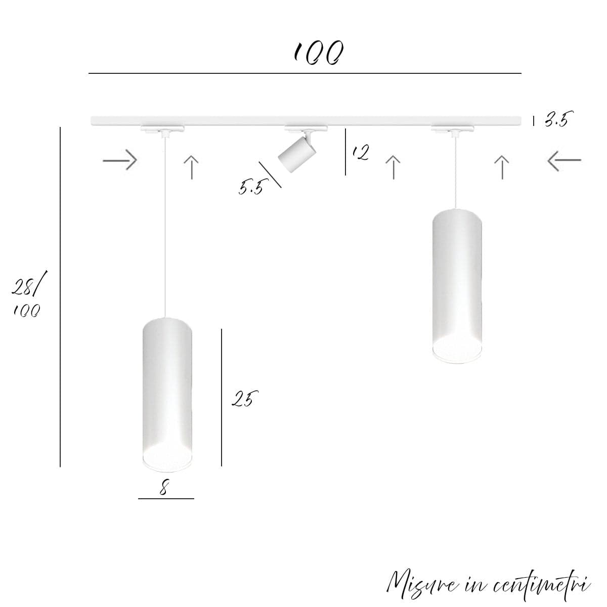 Binario Top Light MONO 1128 CLOUD YARI BIANCO GX53 LED lampada soffitto moderna spot orientabile diffusore cilindro metallo in Faretti da soffitto Lampadari Bartalini - Colle di Val d’Elsa, commercioVirtuoso.it