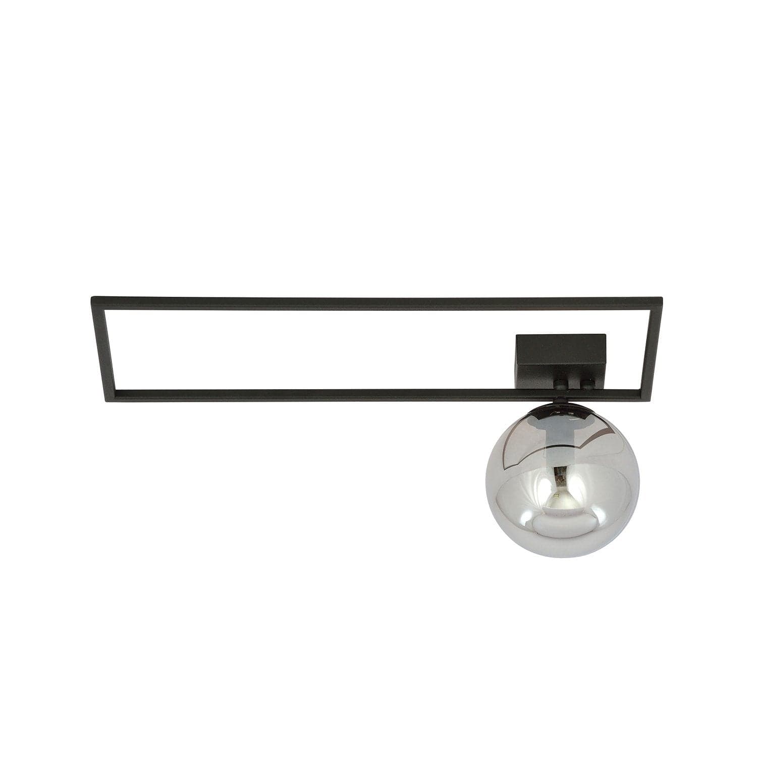 Plafoniera Moderna 1 Luce Imago 1130/1A In Acciaio Nero Vetro Fumè in Plafoniere LuceArt - Montecorvino Pugliano, commercioVirtuoso.it