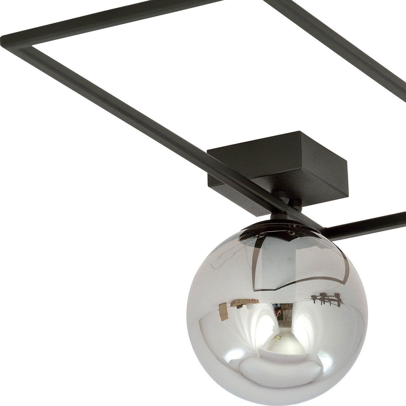 Plafoniera Moderna 1 Luce Imago 1130/1A In Acciaio Nero Vetro Fumè in Plafoniere LuceArt - Montecorvino Pugliano, commercioVirtuoso.it