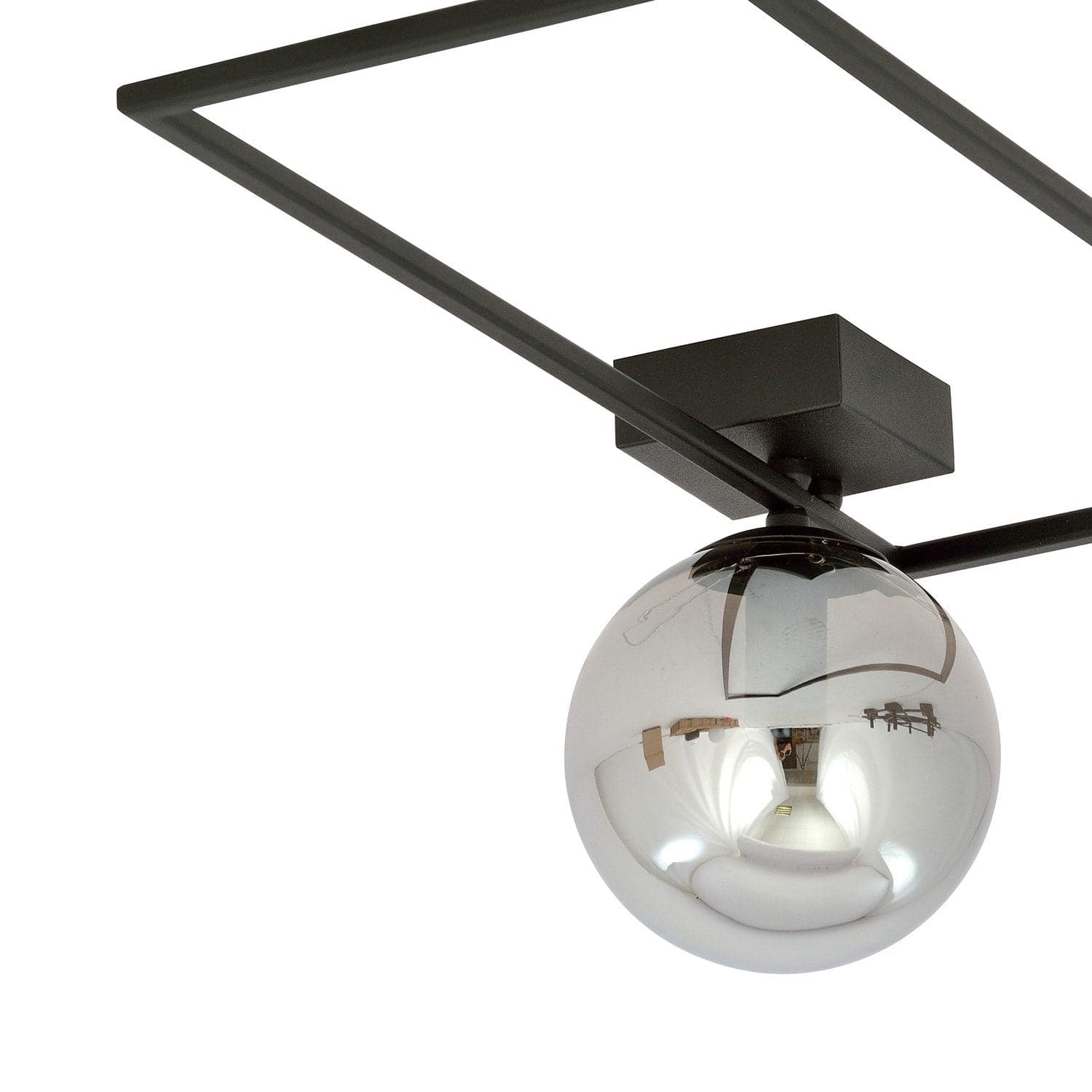 Plafoniera Moderna 1 Luce Imago 1130/1A In Acciaio Nero Vetro Fumè in Plafoniere LuceArt - Montecorvino Pugliano, commercioVirtuoso.it