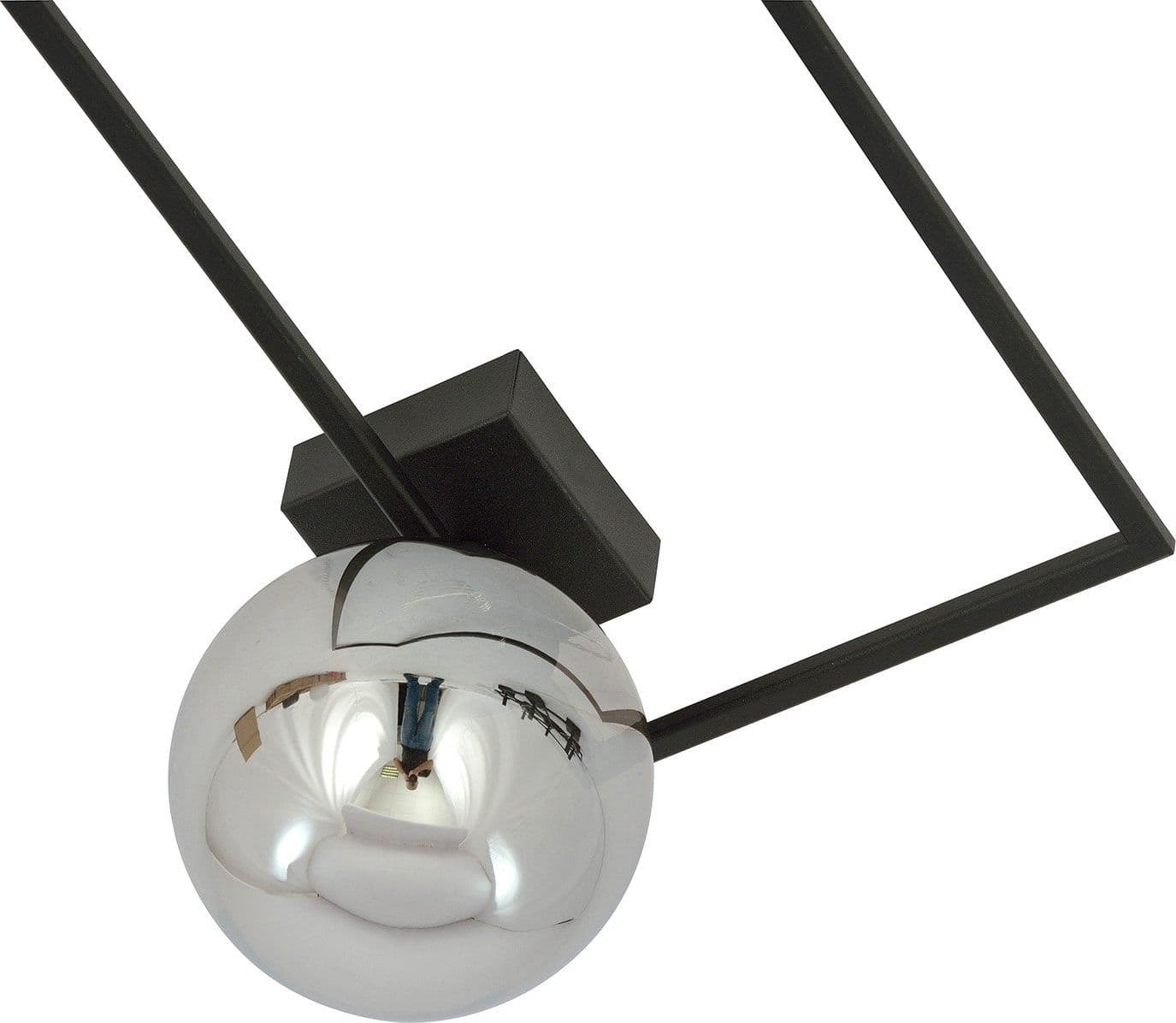 Plafoniera Moderna 1 Luce Imago 1130/1A In Acciaio Nero Vetro Fumè in Plafoniere LuceArt - Montecorvino Pugliano, commercioVirtuoso.it