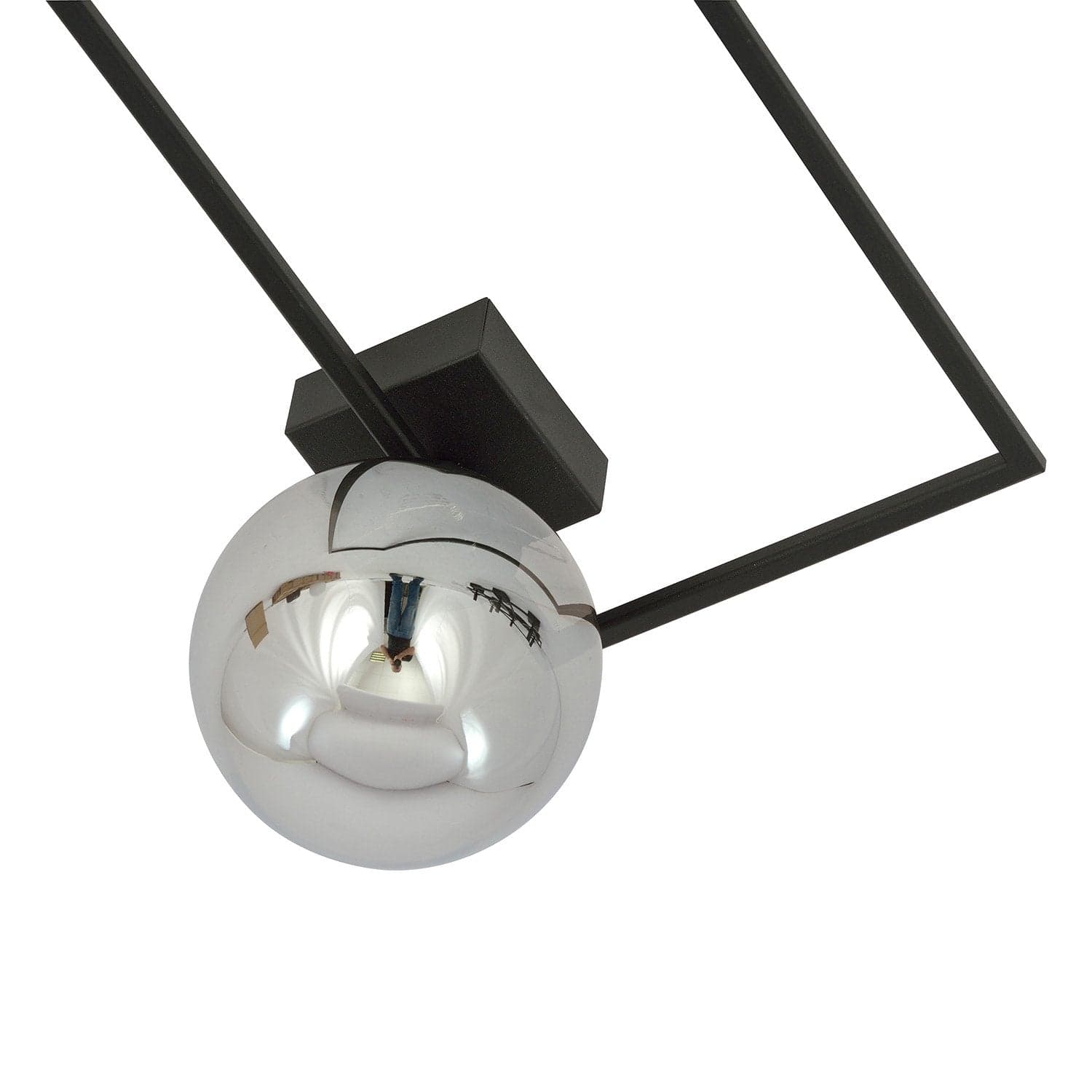 Plafoniera Moderna 1 Luce Imago 1130/1A In Acciaio Nero Vetro Fumè in Plafoniere LuceArt - Montecorvino Pugliano, commercioVirtuoso.it