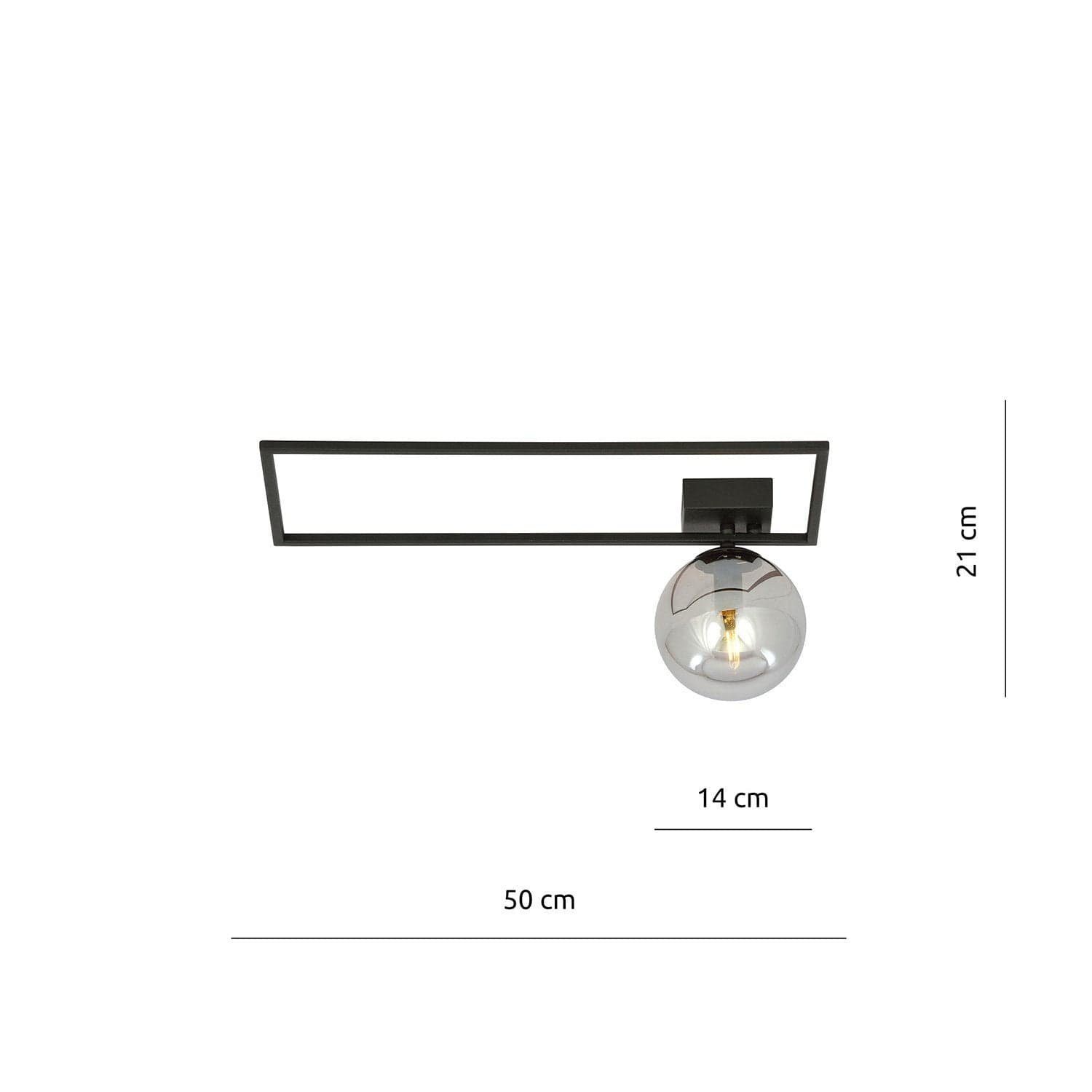 Plafoniera Moderna 1 Luce Imago 1130/1A In Acciaio Nero Vetro Fumè in Plafoniere LuceArt - Montecorvino Pugliano, commercioVirtuoso.it