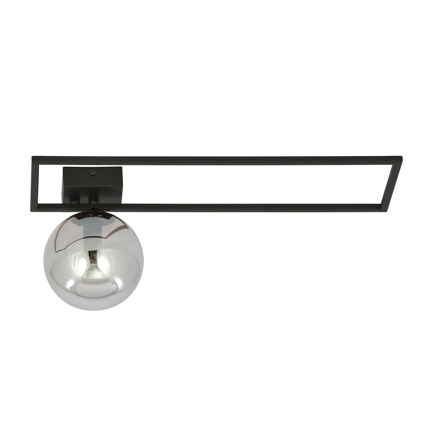 Plafoniera Moderna 1 Luce Imago 1130/1B In Acciaio Nero Vetro Fumè in Plafoniere LuceArt - Montecorvino Pugliano, commercioVirtuoso.it