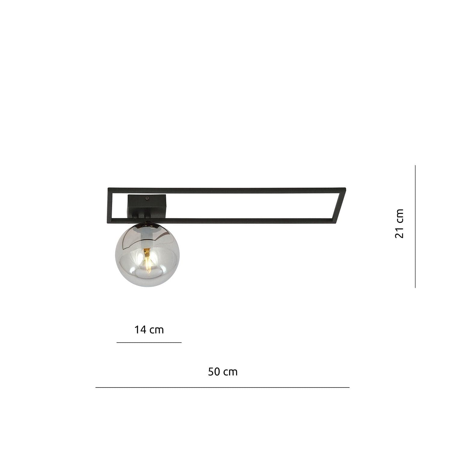 Plafoniera Moderna 1 Luce Imago 1130/1B In Acciaio Nero Vetro Fumè in Plafoniere LuceArt - Montecorvino Pugliano, commercioVirtuoso.it