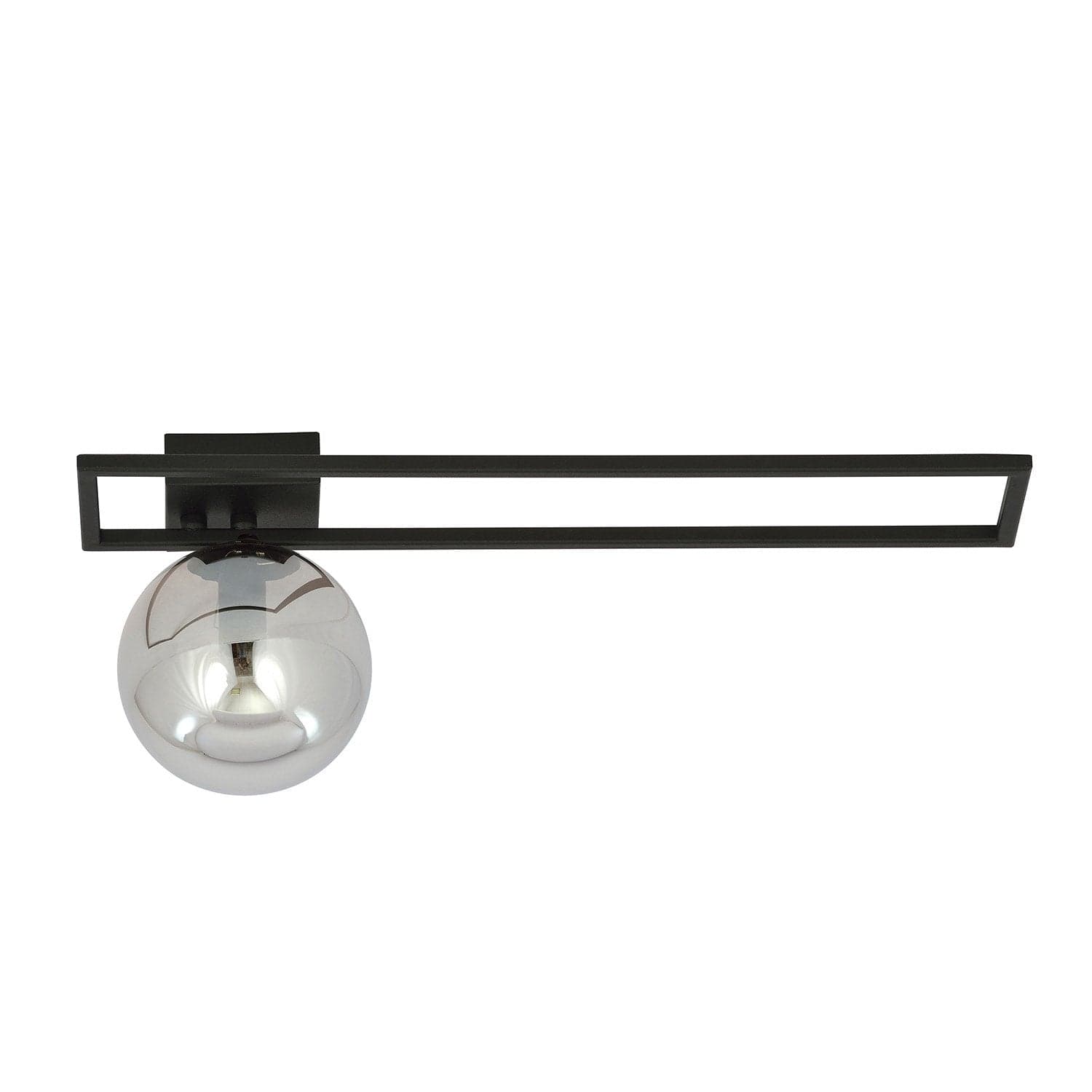 Plafoniera Moderna 1 Luce Imago 1130/1C In Acciaio Nero Vetro Fumè in Plafoniere LuceArt - Montecorvino Pugliano, commercioVirtuoso.it