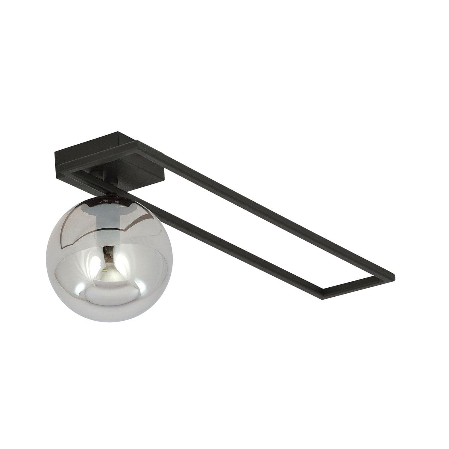 Plafoniera Moderna 1 Luce Imago 1130/1C In Acciaio Nero Vetro Fumè in Plafoniere LuceArt - Montecorvino Pugliano, commercioVirtuoso.it