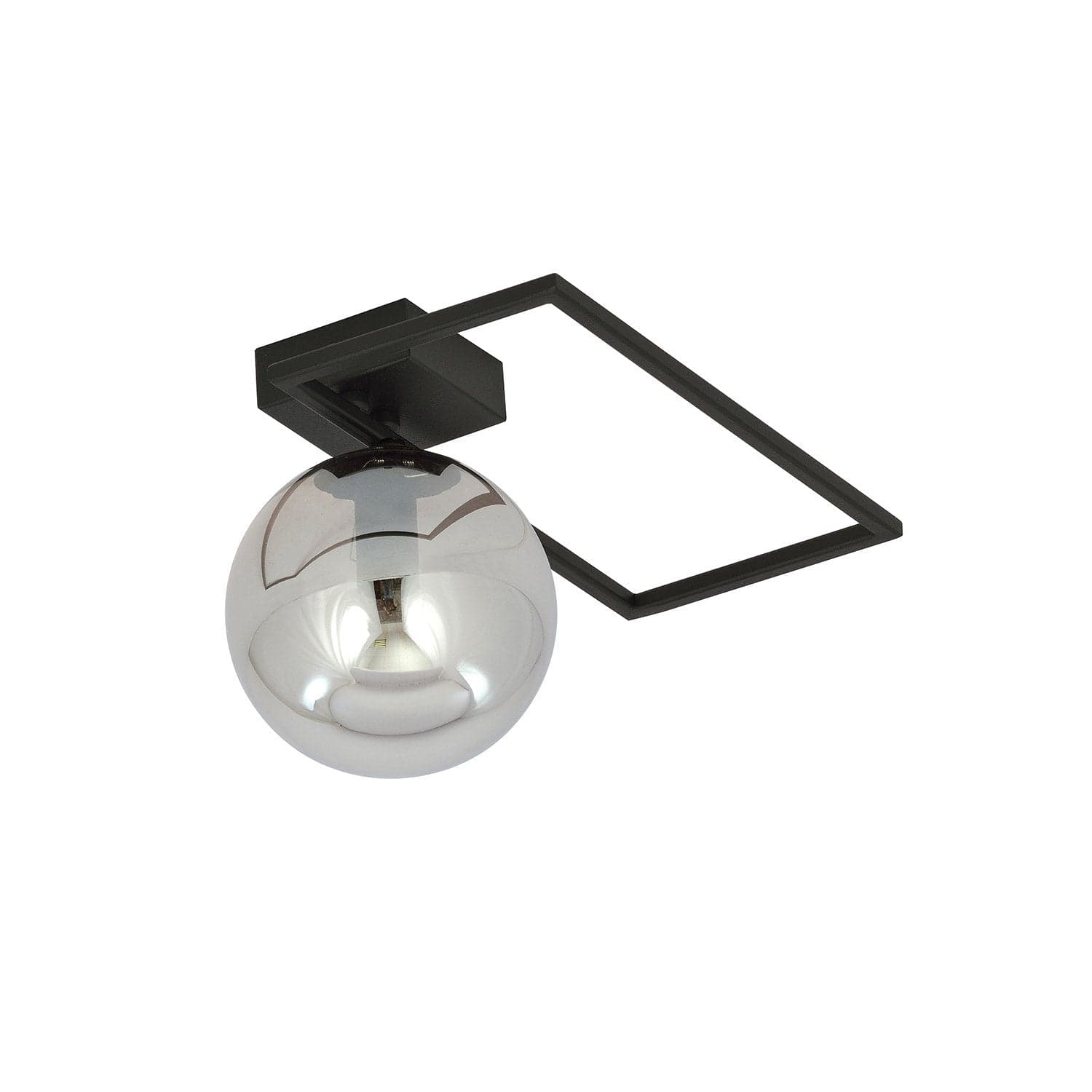 Plafoniera Moderna 1 Luce Imago 1130/1D In Acciaio Nero Vetro Fumè in Plafoniere LuceArt - Montecorvino Pugliano, commercioVirtuoso.it