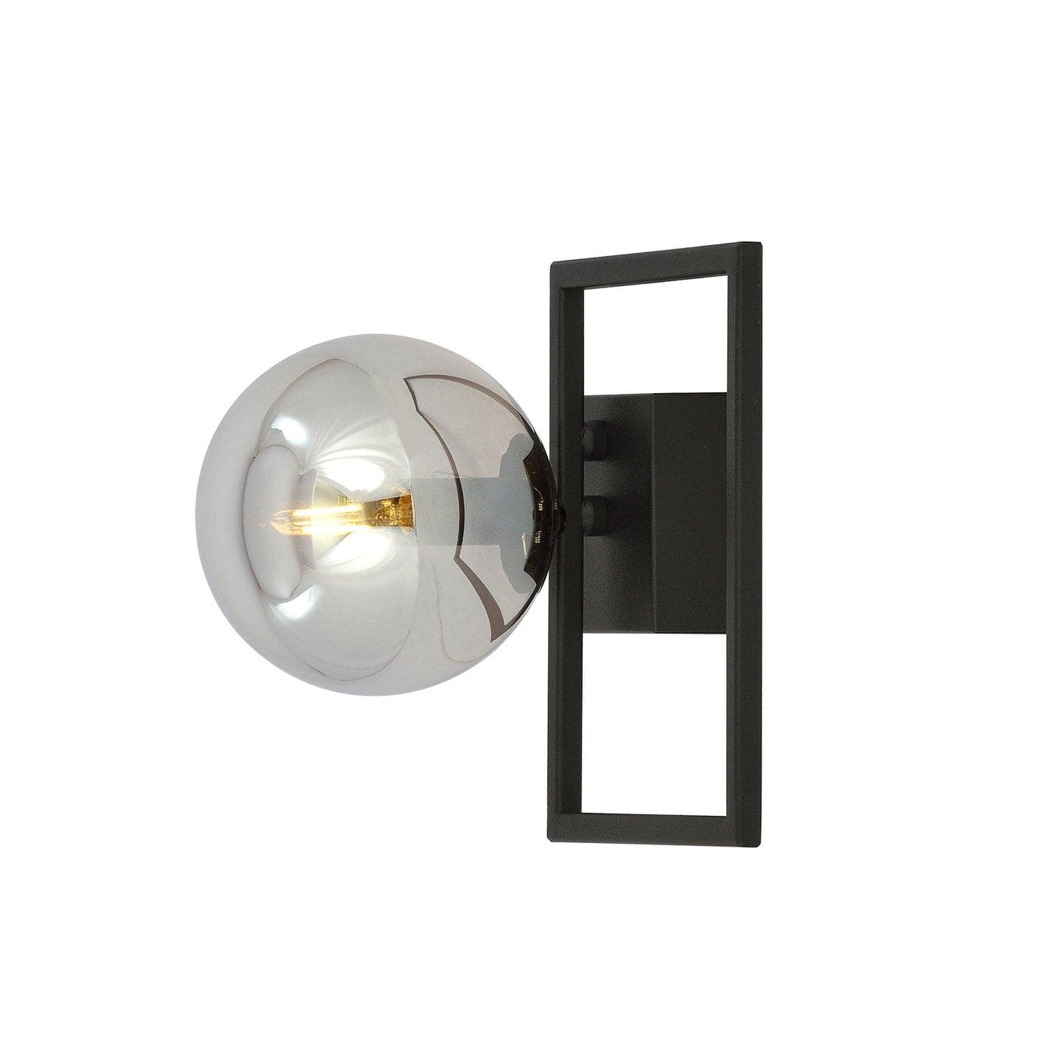Plafoniera Moderna 1 Luce Imago 1130/1E In Acciaio Nero Vetro Fumè in Plafoniere LuceArt - Montecorvino Pugliano, commercioVirtuoso.it