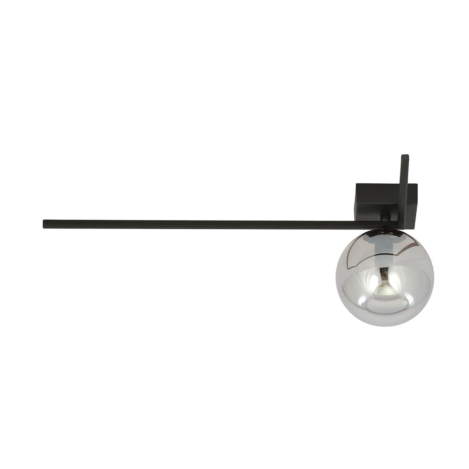 Plafoniera Moderna 1 Luce Imago 1130/1F In Acciaio Nero Vetro Fumè in Plafoniere LuceArt - Montecorvino Pugliano, commercioVirtuoso.it