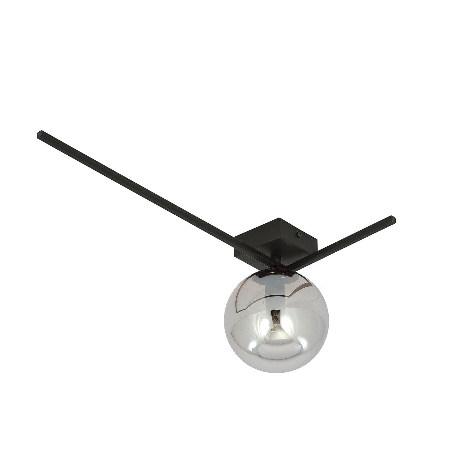 Plafoniera Moderna 1 Luce Imago 1130/1F In Acciaio Nero Vetro Fumè in Plafoniere LuceArt - Montecorvino Pugliano, commercioVirtuoso.it