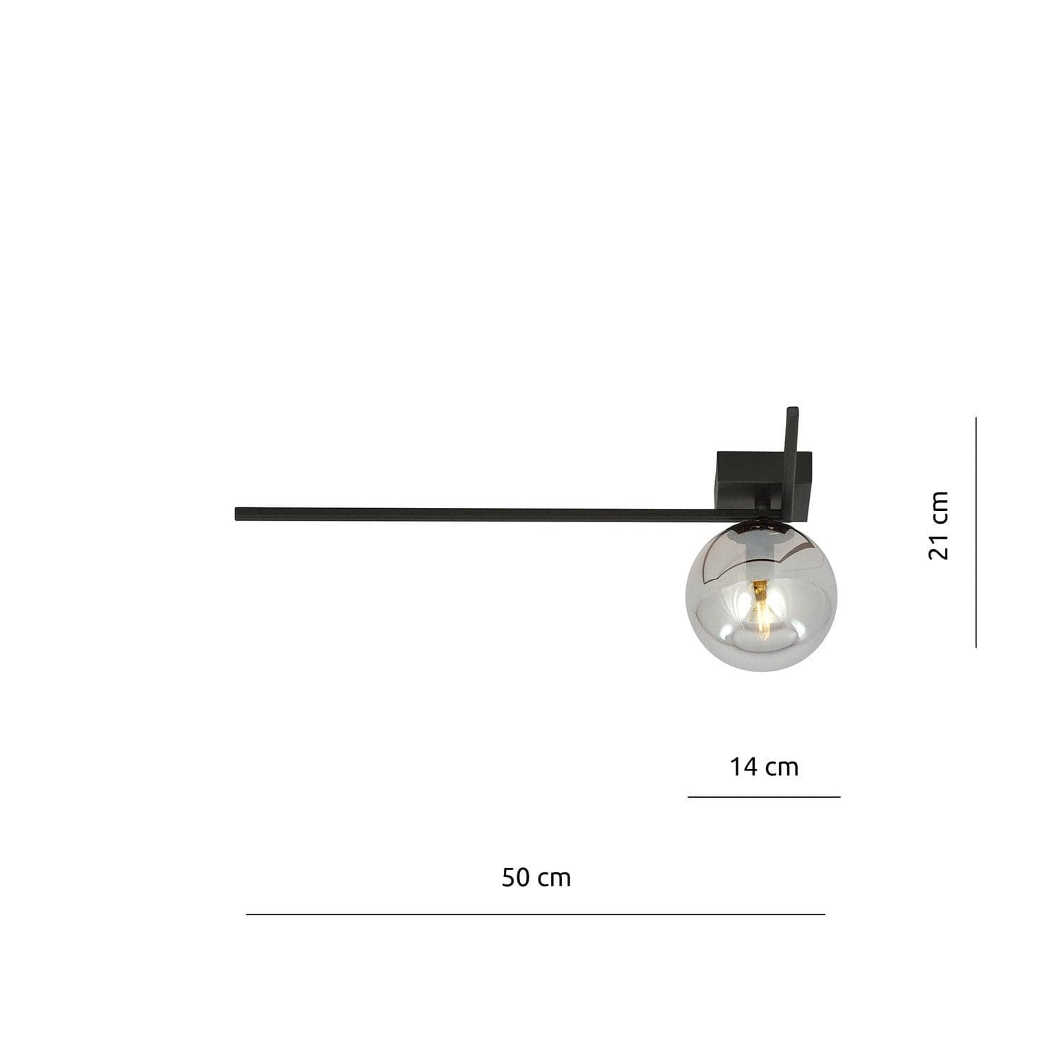 Plafoniera Moderna 1 Luce Imago 1130/1F In Acciaio Nero Vetro Fumè in Plafoniere LuceArt - Montecorvino Pugliano, commercioVirtuoso.it