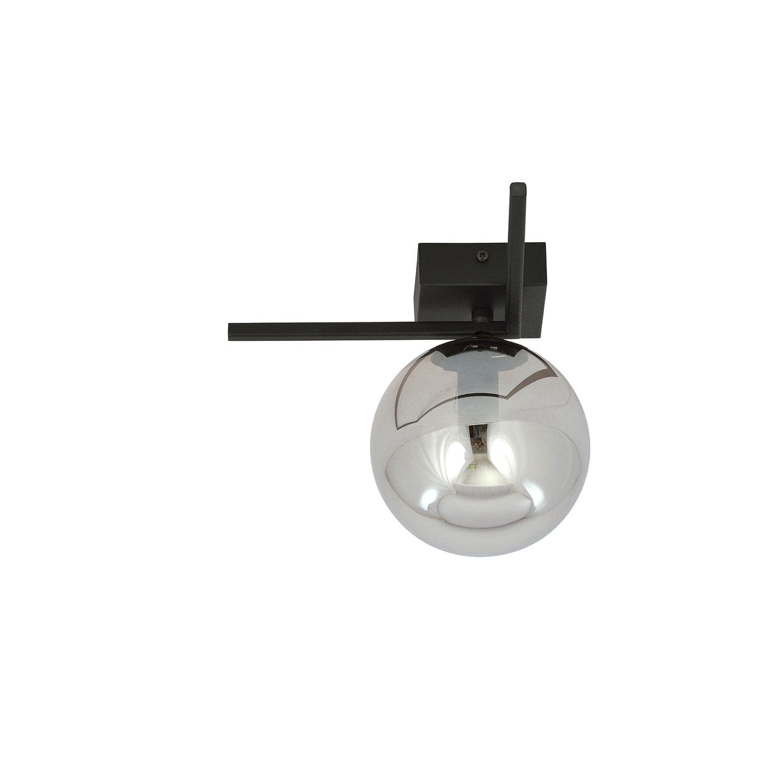 Plafoniera Moderna 1 Luce Imago 1130/1G In Acciaio Nero Vetro Fumè in Plafoniere LuceArt - Montecorvino Pugliano, commercioVirtuoso.it